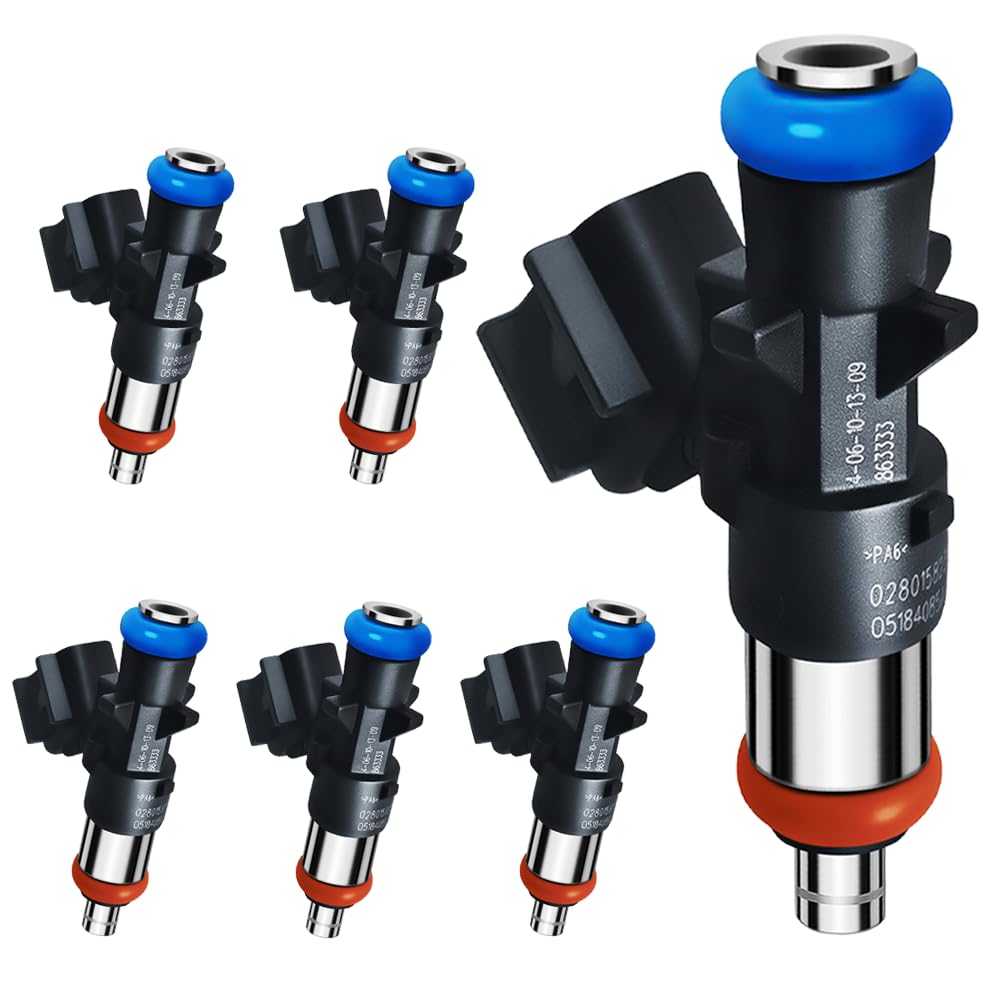 XLNTAPS Set of 6 Upgraded 0280158233 Fuel Injectors Fit for Jeep: Wrangler/Grand Cherokee, For Dodge: Grand Caravan/Journey/Char