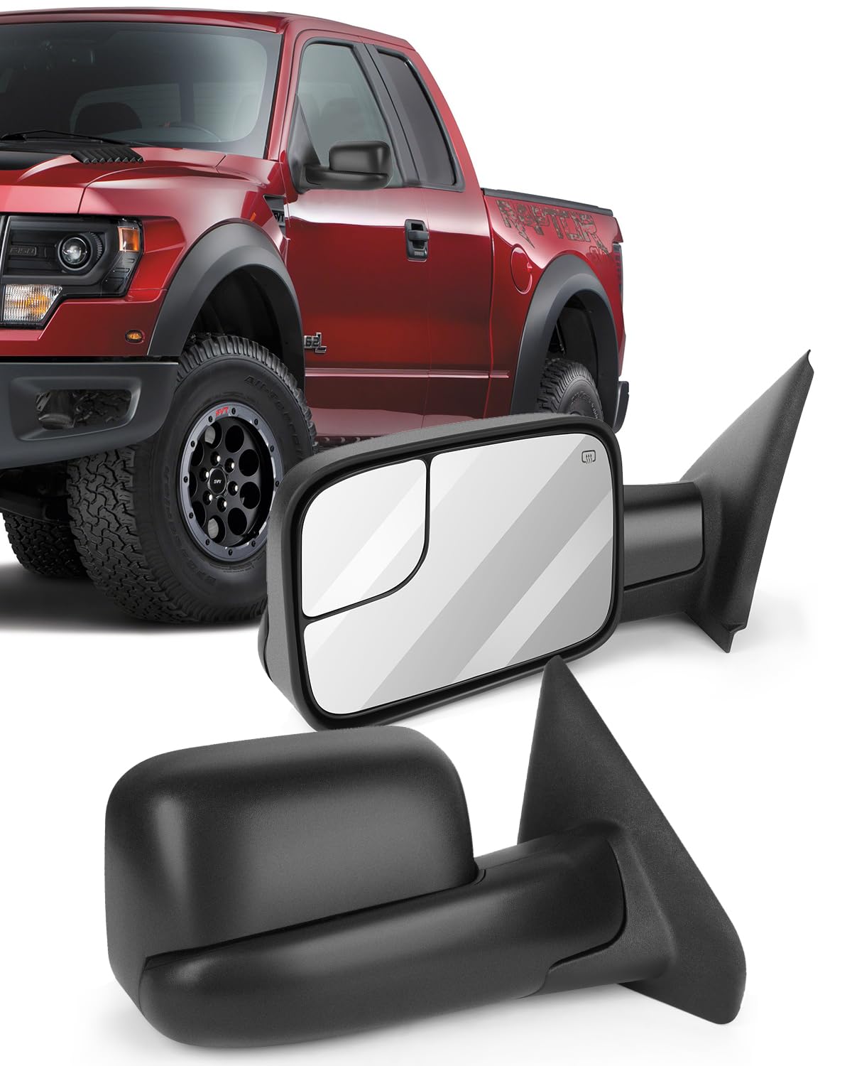Eccpp Tow Mirrors Replacement Fit For 2003-2008 For Dodge For Ram 1500 2500 3500 Truck Towing Mirrors Power Heated No Light Manu