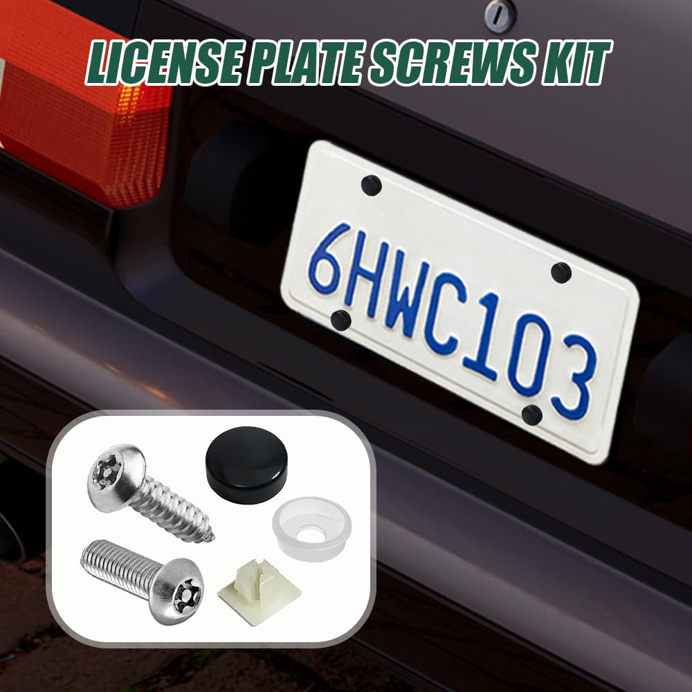 Anti Theft License Plate Screws Kits, Tamper Resistant Licence Plate Kit, 1/4''(M6) Security Screws, Rust Proof Stainless Steel