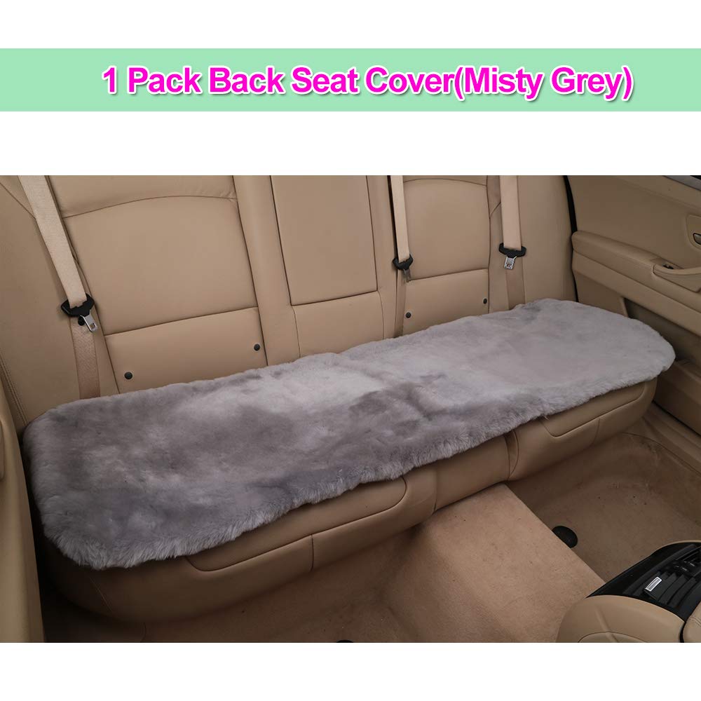 Ogland Fluffy Genuine Sheepskin Car Back Seat Cover For Auto Fuzzy Interior Accessories With Soft Wool Eco-Friendly Natural Fur