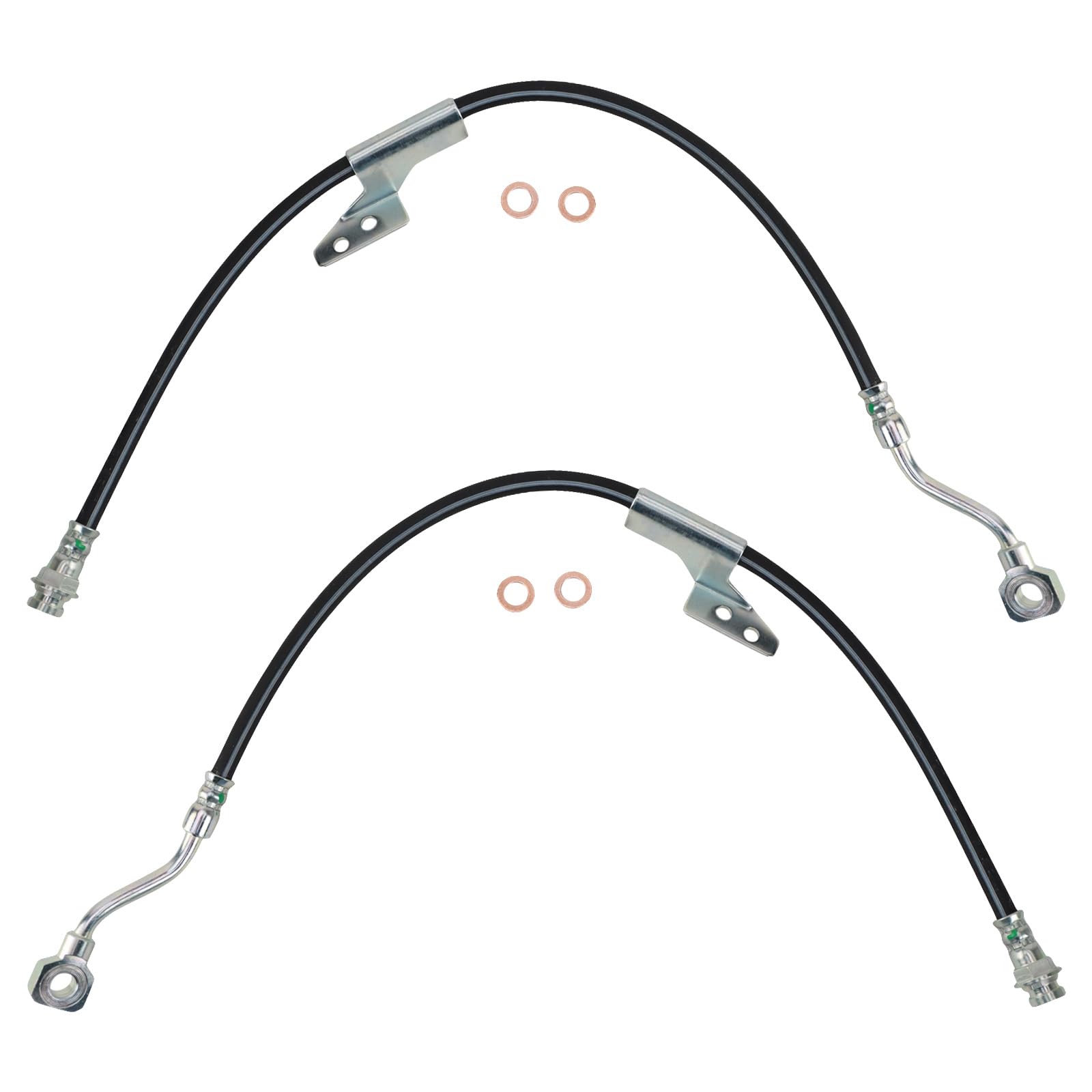 Trq Front Brake Hose Set Compatible With 1988-1999 Chevrolet C1500 1992-1999 C1500 Suburban 1988-1998 C2500 1992-1996 C2500 Subu