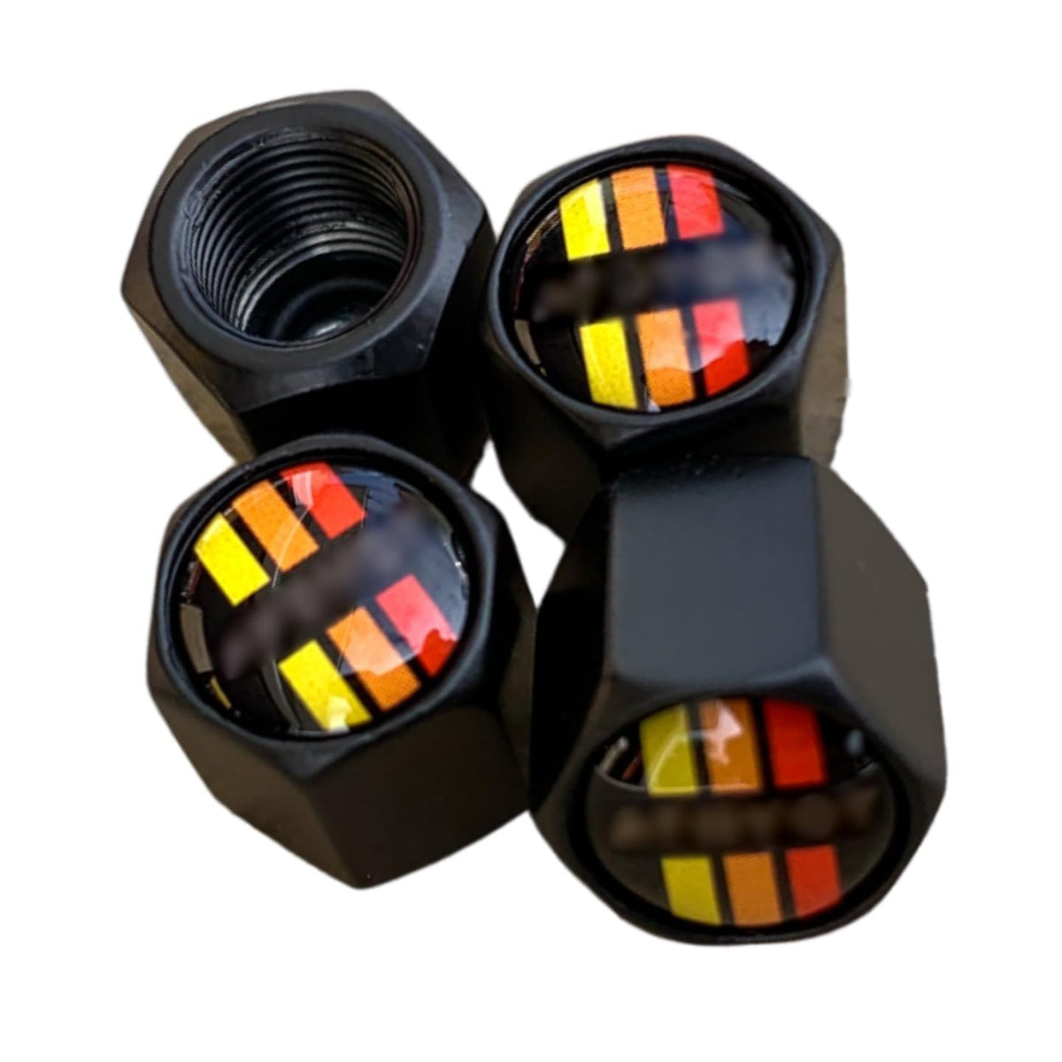 Tactilian Car Tire Valve Stem Caps Set Of 4 | Auto Red Orange Yellow Yota Aluminum With Rubber O-Ring Tire Wheel Rim Dust Cover