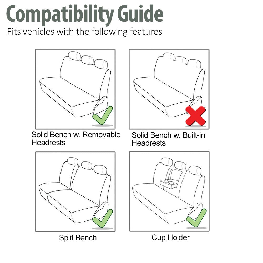 Fh Group Automotive Seat Cover Trendy Elegance For Back Seat Black Car Interior Accessories For Suv, Sedan & Van Universal Fit C