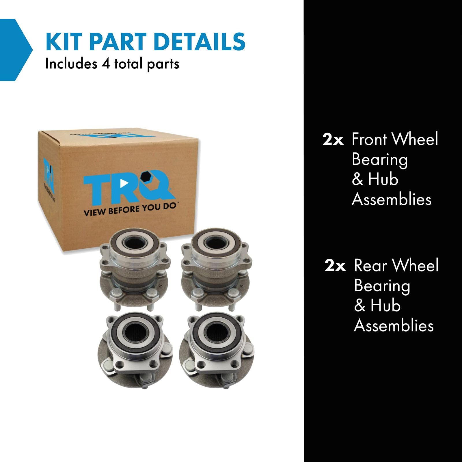Trq Wheel Hub Bearings Assembly Set Compatible With 2016-2023 Subaru Crosstrek 2014-2018 Forester 2014-2021 Impreza 2014-2015 Xv