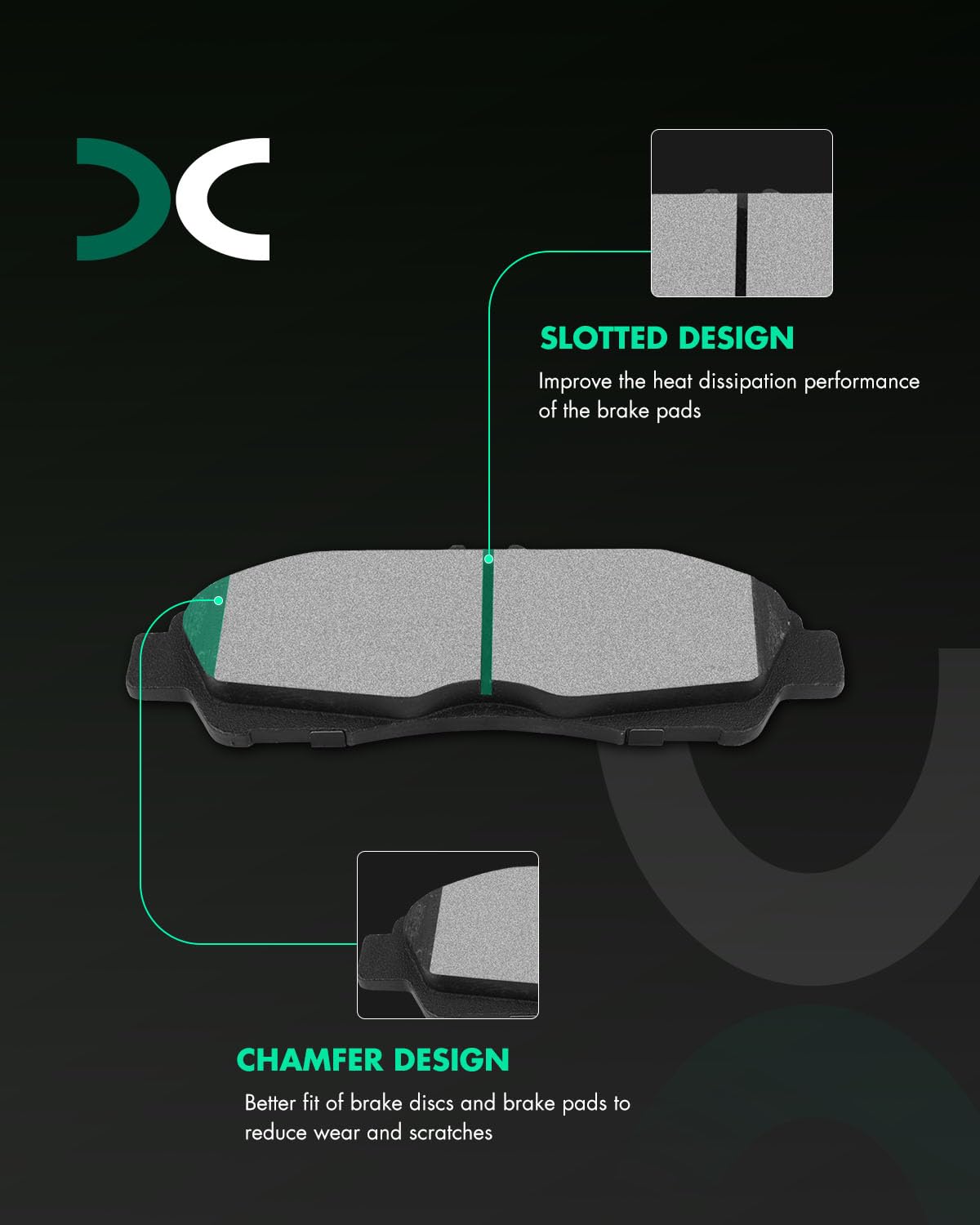Scitoo D1896 Ceramic Brake Pads Sets Front W/Hardware Replacement For Buick For Enclave,For Cadillac For Xt5 / For Xt6,For Chevr