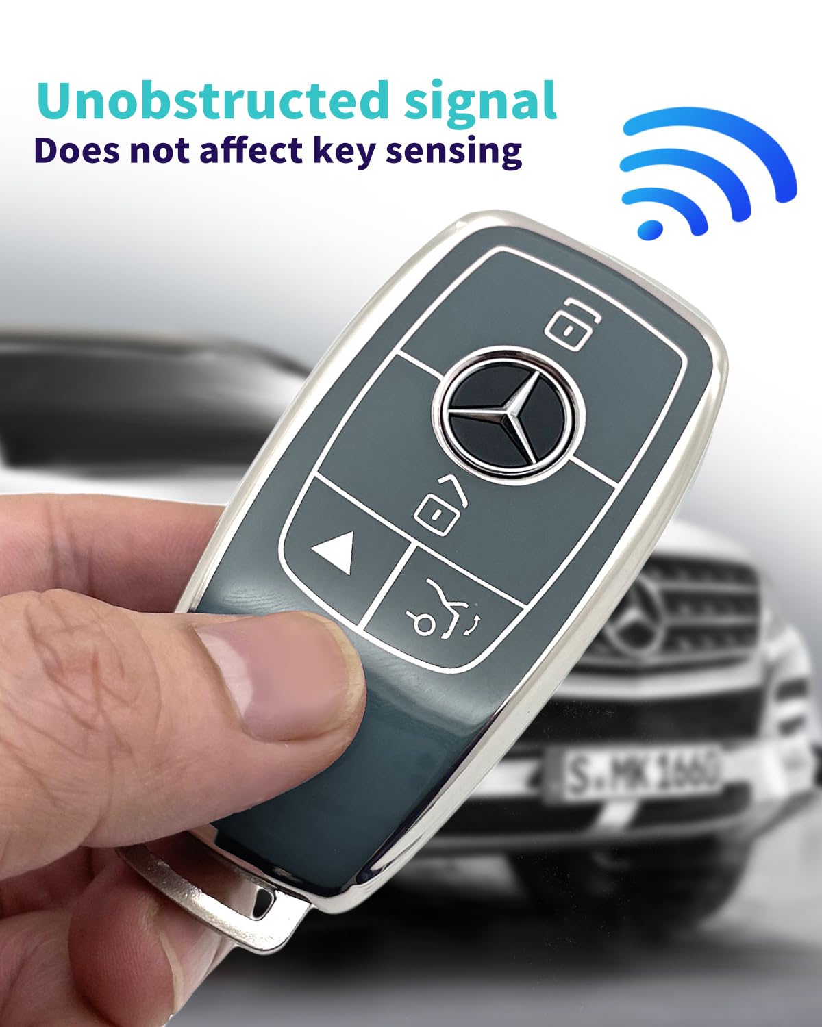 Haoyoumei Suitable For Mercedes Benz Keys.Advanced Soft Tpu Key Cover Is Compatible With C E R S G S Cls Clk Glc Gle Gls Sl Slr