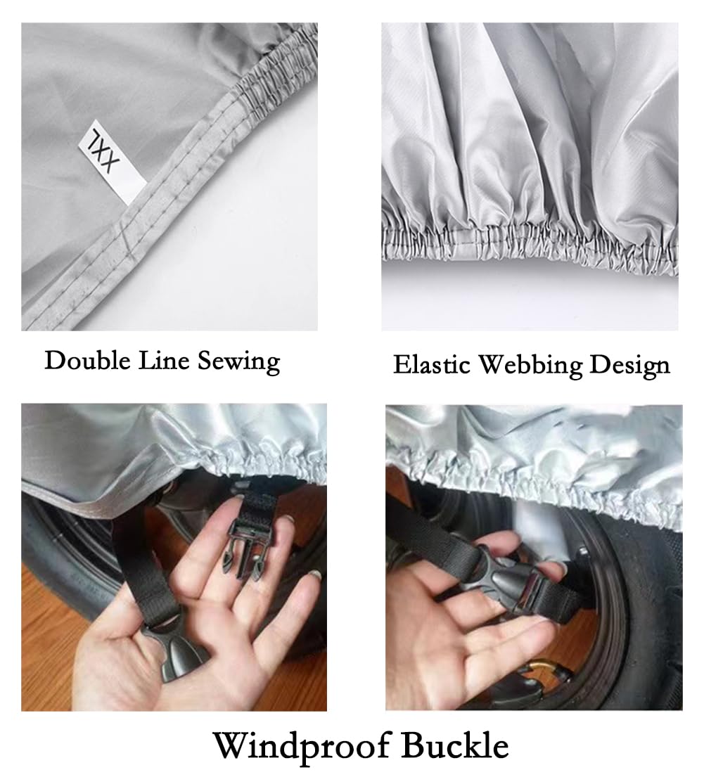 Motorcycle Covers, Motorbike Cover with Lock-Holes Motorcycles Vehicle Cover Fits Up to 97'' Motorcycles Vehicle - 2XL Size