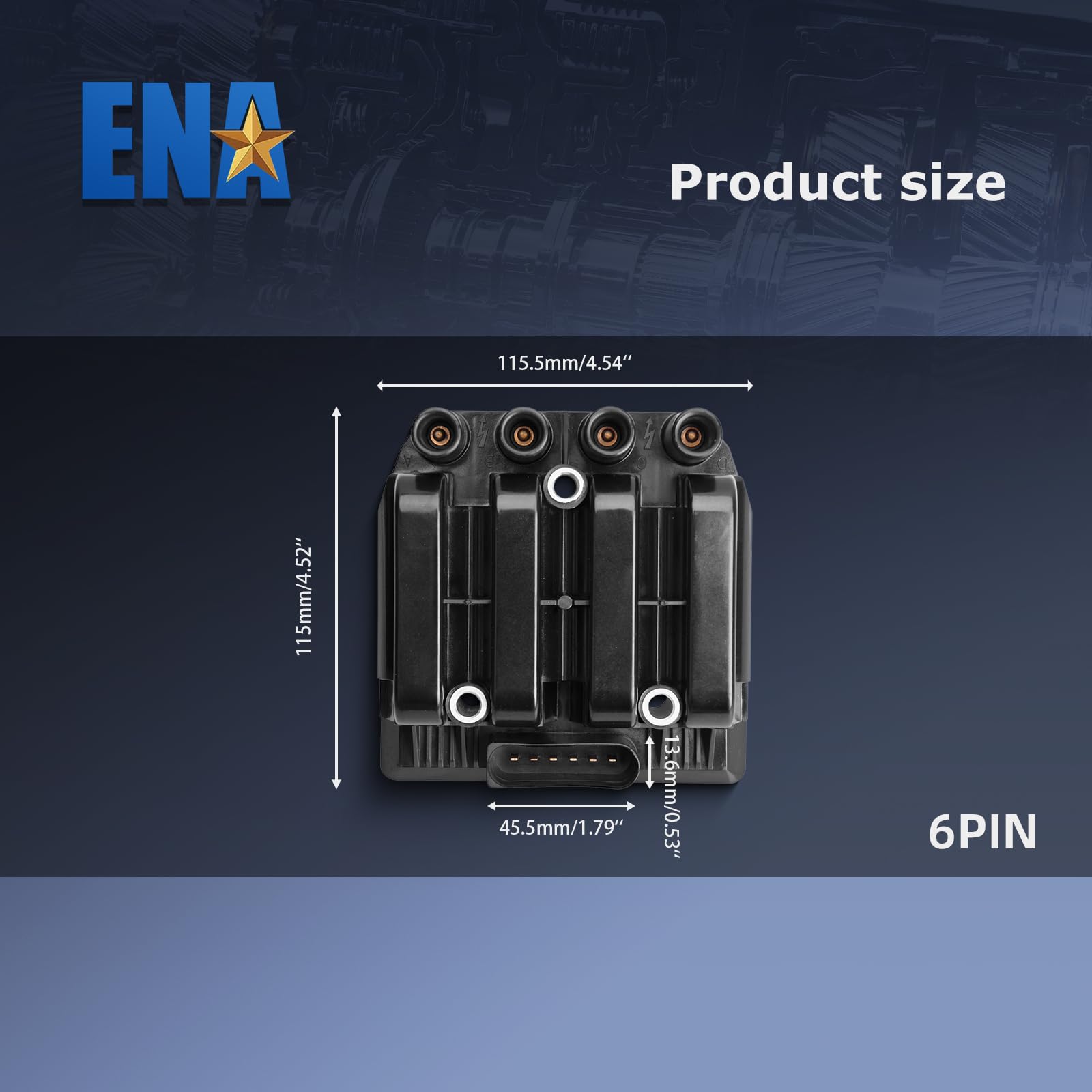 Ena Ignition Coil Pack Compatible With Volkswagen Bettle Golf Jetta Clasico 2.0L L4 Replacement For Uf484 C1393 5C1390