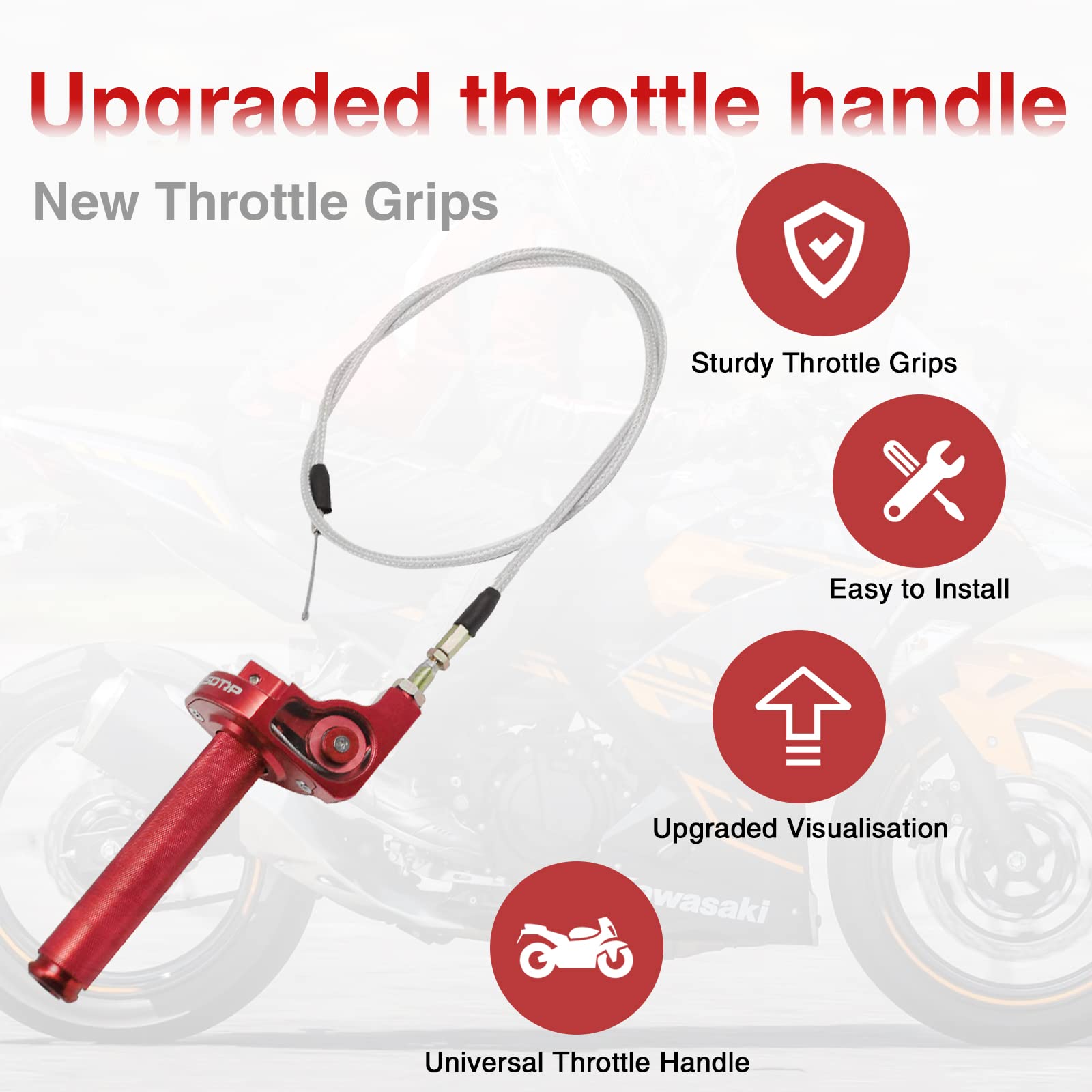 Throttle Grip Motorcycle 22Mm Cnc Aluminum Quick Twister With Throttle Cable Crf50 70 110 Irbis 125 250 Dirt Bike Motorcycle Accessories