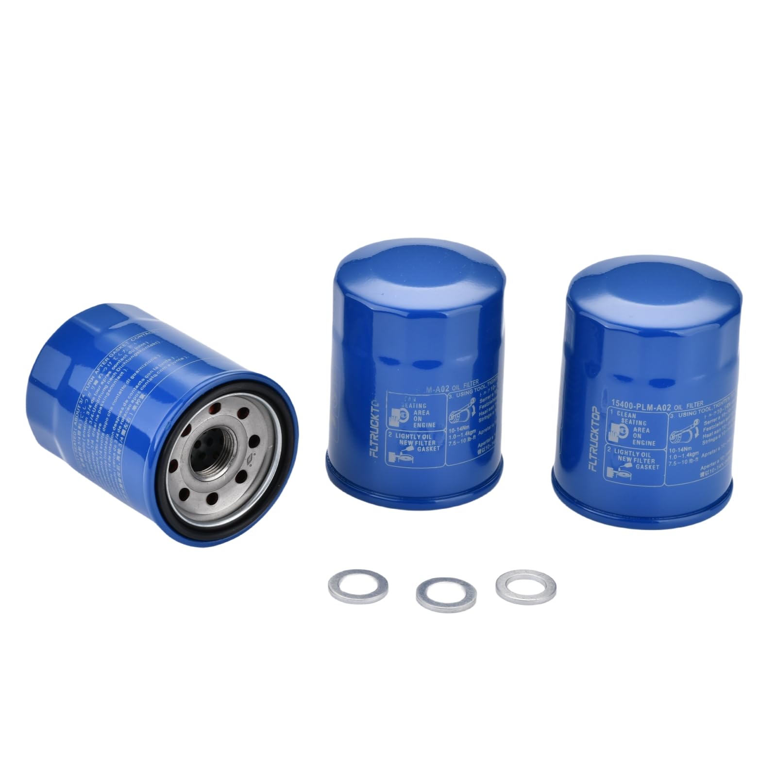 FLTRUCKTOP 3PCS 15400-PLM-A02 94109-14000 Oil Filters Drain Plug Gasket Kit fits Honda Acura - Accord CR-V Civic Fit Pilot Repla