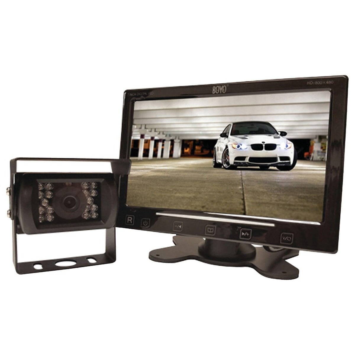 BOYO VISION VTC307M - Vehicle Backup Camera System with 7â€ Monitor and Heavy-Duty Backup Camera for Car, Truck, SUV and Van, Black, 10X7X5