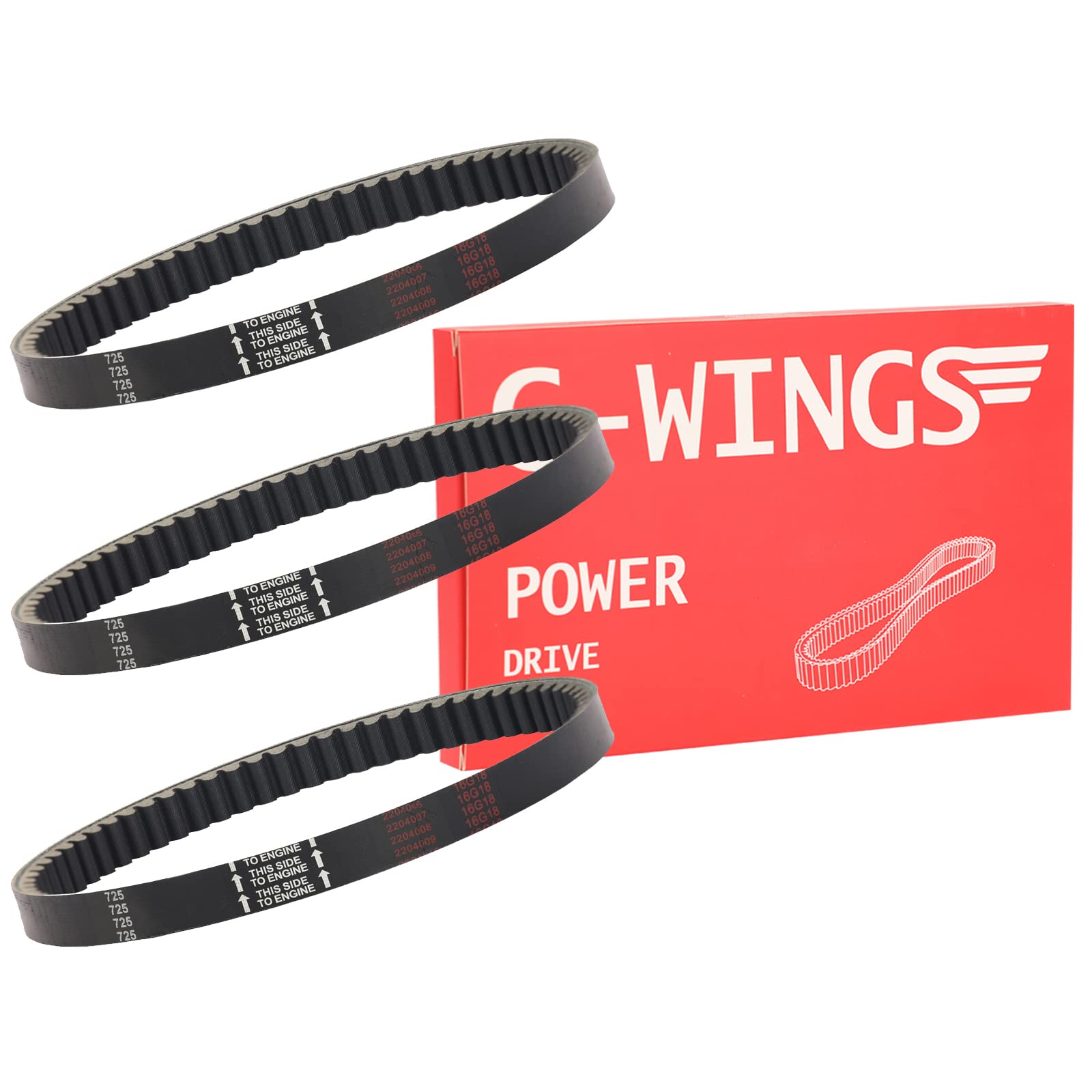 3Pcs 725 Drive Belt For Hammerhead 80T Trailmaster Mid Xrx Mud Head Go Kart 6.5Hp Engine 30 Series Go-Karts 9.110.018-725 9.100.