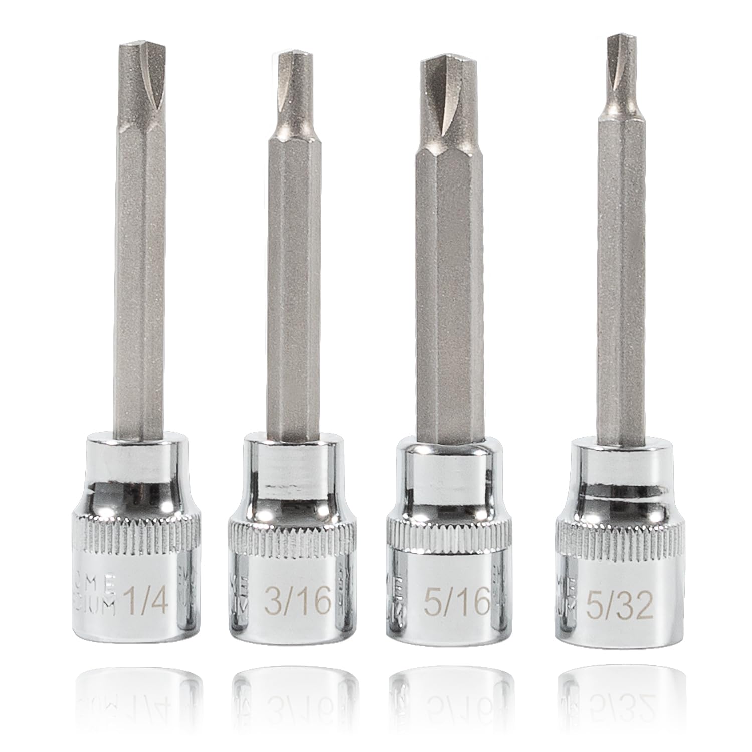 Johntruck 4 Pack Clutch Head Bit Socket Set Used With 3/8'' Square Drive For Chevy Cars And Trucks Older