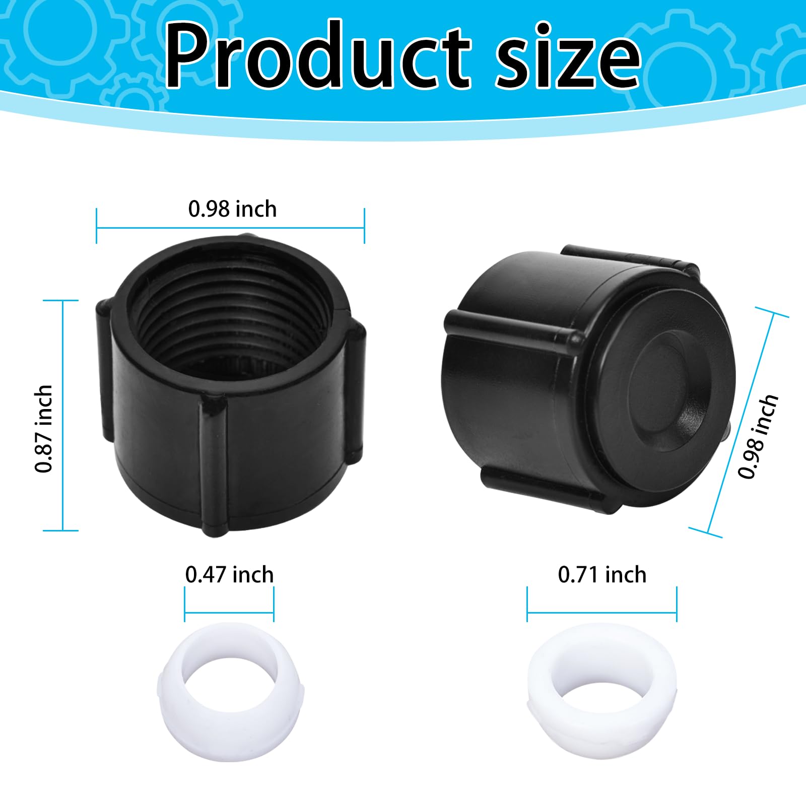 2 Pcs Low Point Drain Seals and Caps for RV Camper Travel Trailer- 1/2 Inch Hot & Cold Water Lines