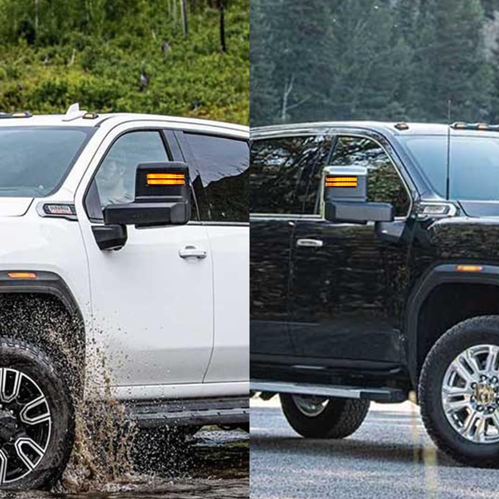 Roccs Flash Yellow Full Led Side Tow Mirror Marker Light Fit For 3Rd Generation Chevy Silverado / 4Th Generation Gmc Sierra 2014