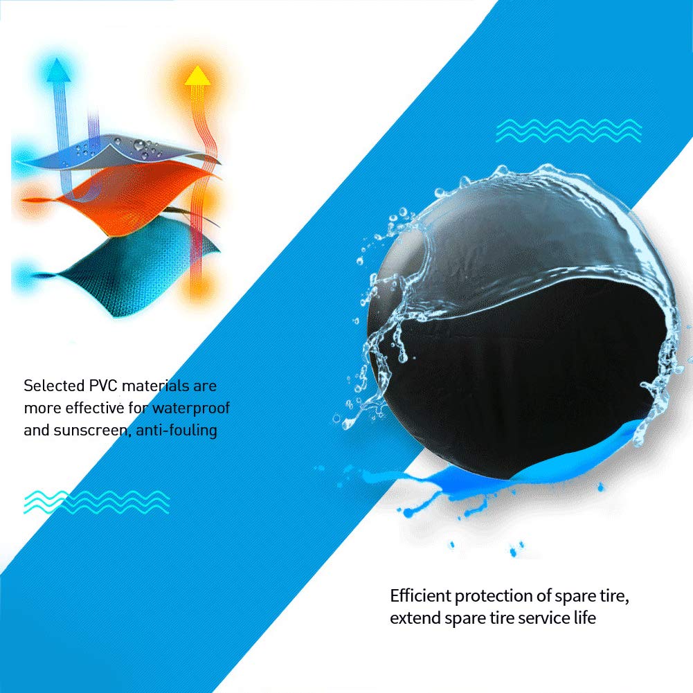 Spare Tire Cover Fit For Your Suv, Jeep, Rv, Trailer, Truck, Waterproof Dust-Proof Pvc Leather Tire Covers (17 Inch For Diameter