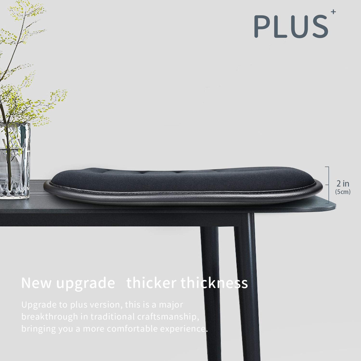 Raorandang Car Seat Cushion Pad For Car Driver Seat Office Chair Home Use Memory Foam Seat Cushion (Upgrade 5 Cm, A Black)