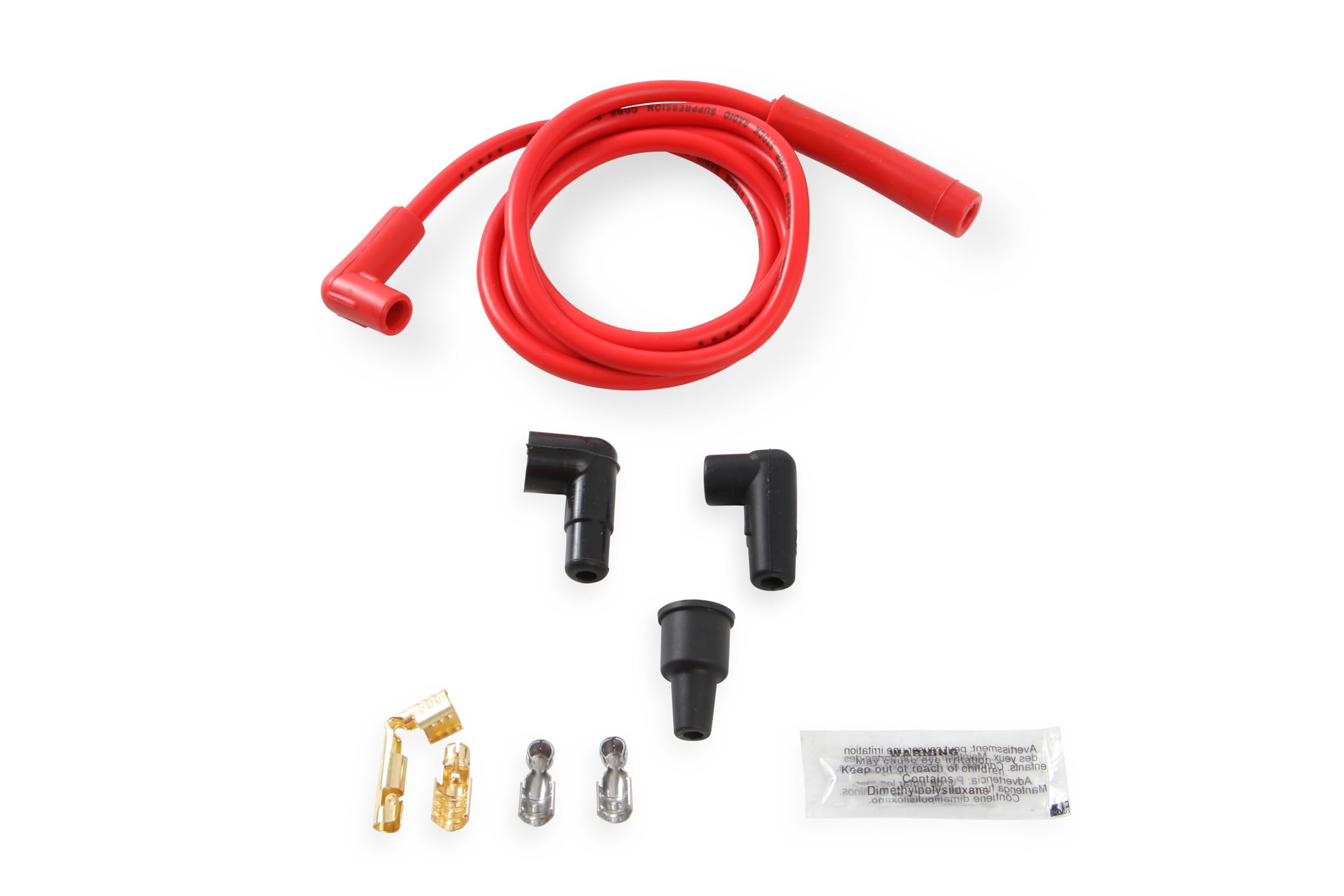 Accel 170500R Single Wire Replacement Kit - Straight And 90° Spark Plug Boots - Universal - Red