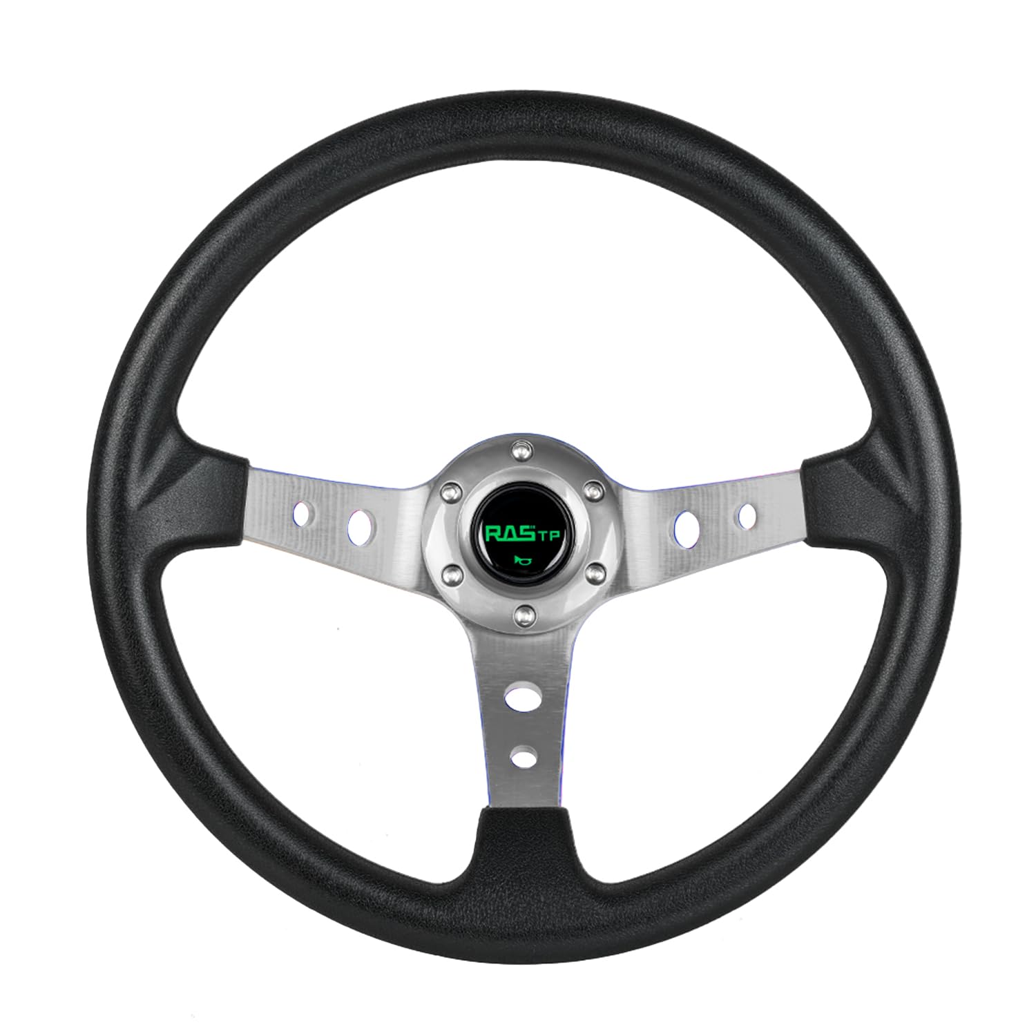 Rastp Universal Drifting Deep Dish Racing Steering Wheel 13.8   /350Mm 6 Bolts Grip Pu Foaming Material & Aluminum With Horn But
