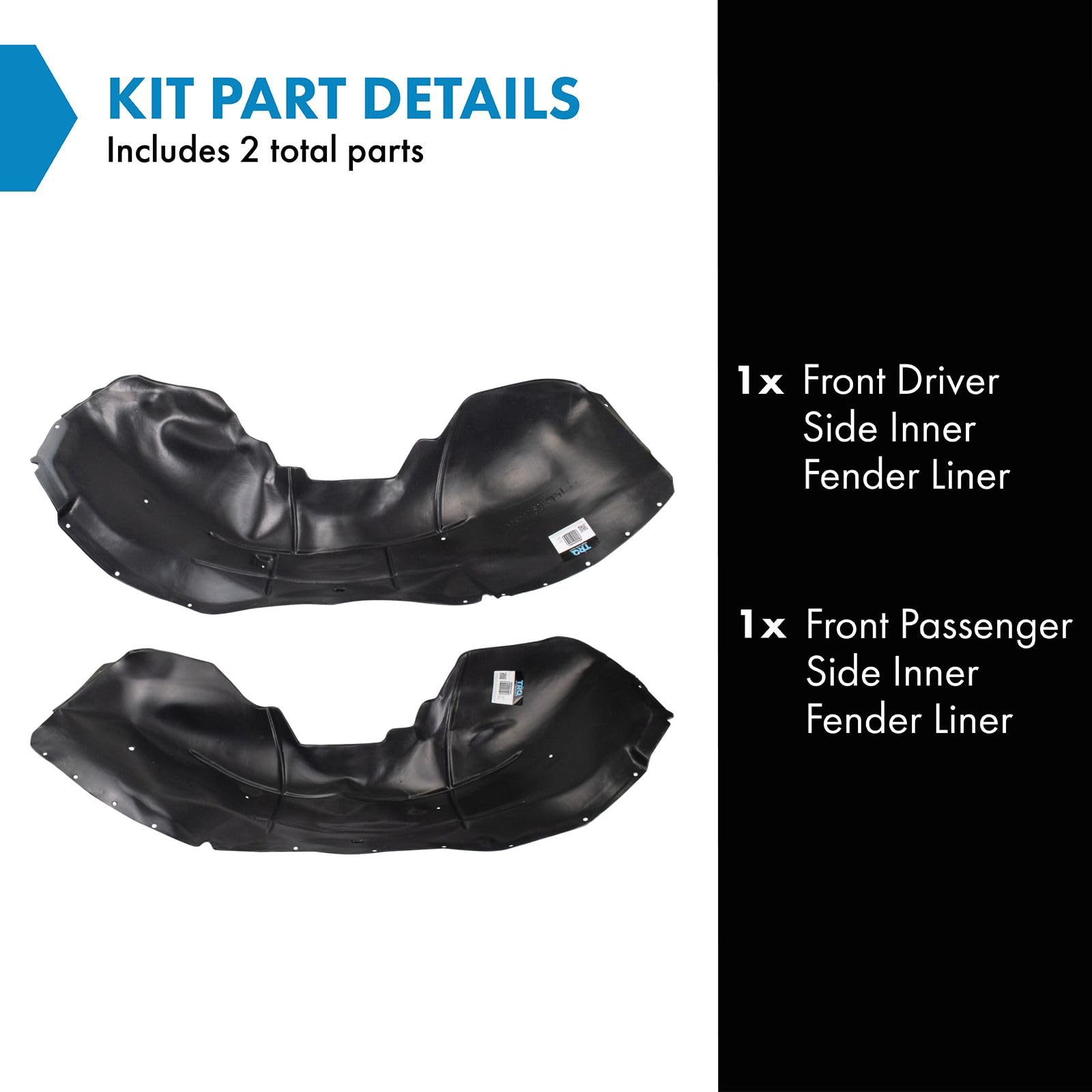 Trq Front Inner Fender Liner Set Compatible With 2015-2020 Chevrolet Suburban Tahoe Gm1248243 Gm1248250 Gm1249243 Gm1249250