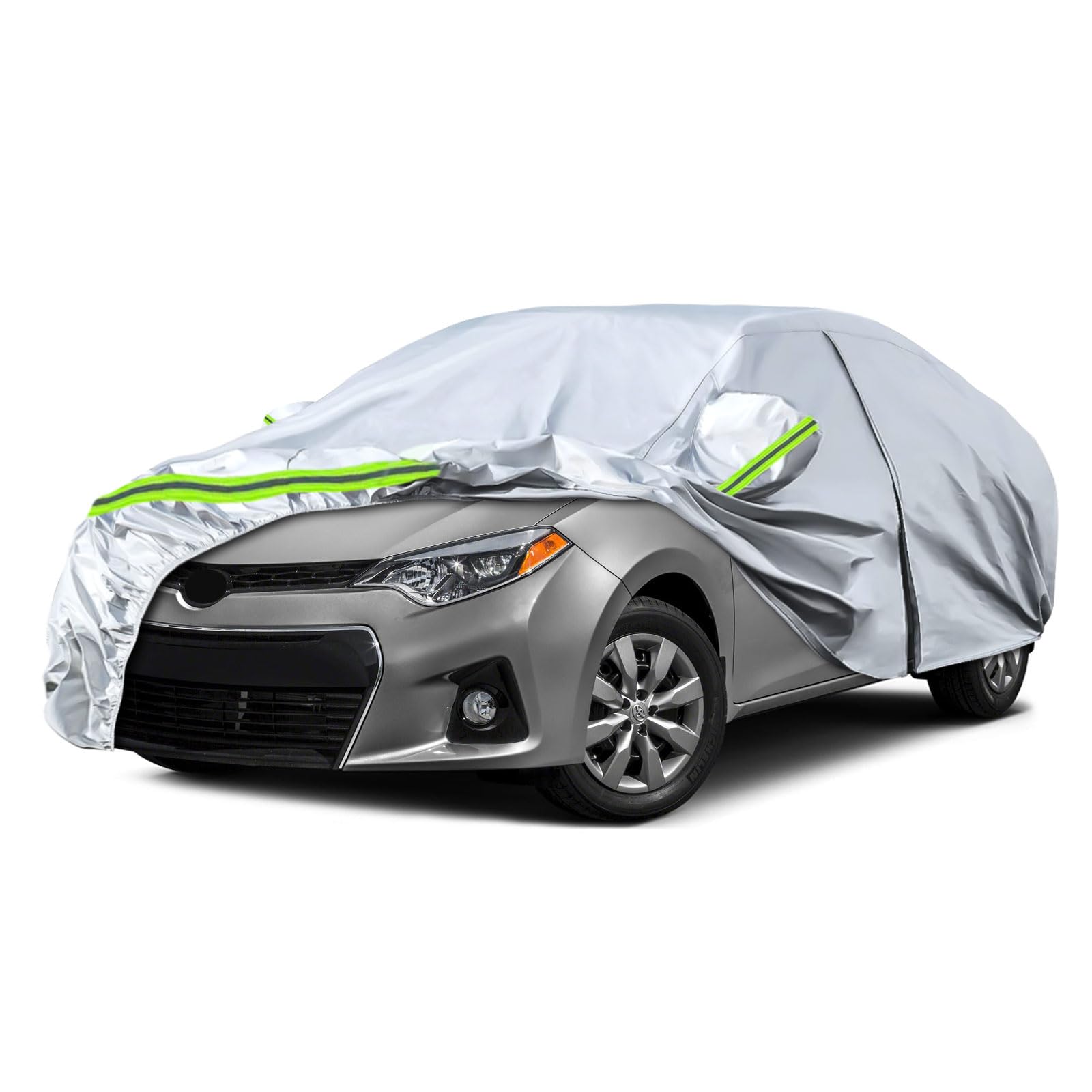 Waterproof Car Covers Replace For 2004-2025 Toyota Corolla Sedan, 6 Layers All Weather Custom-Fit Car Cover With Zipper Door & W