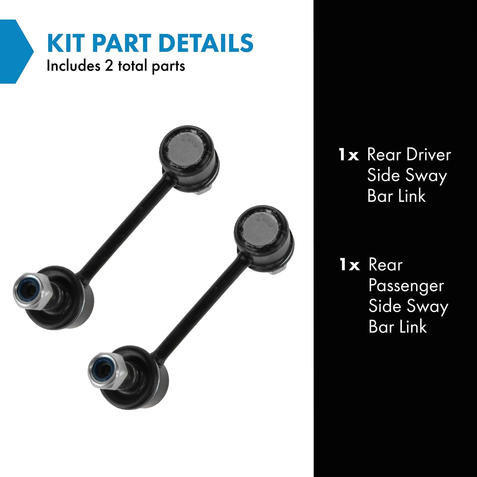 Trq Rear Sway Bar Stabilizer Link Set Compatible With 1999-2004 Acura Rl 1998-2002 Chevrolet Prizm 1989-1997 Geo 1990-1991 Lexus