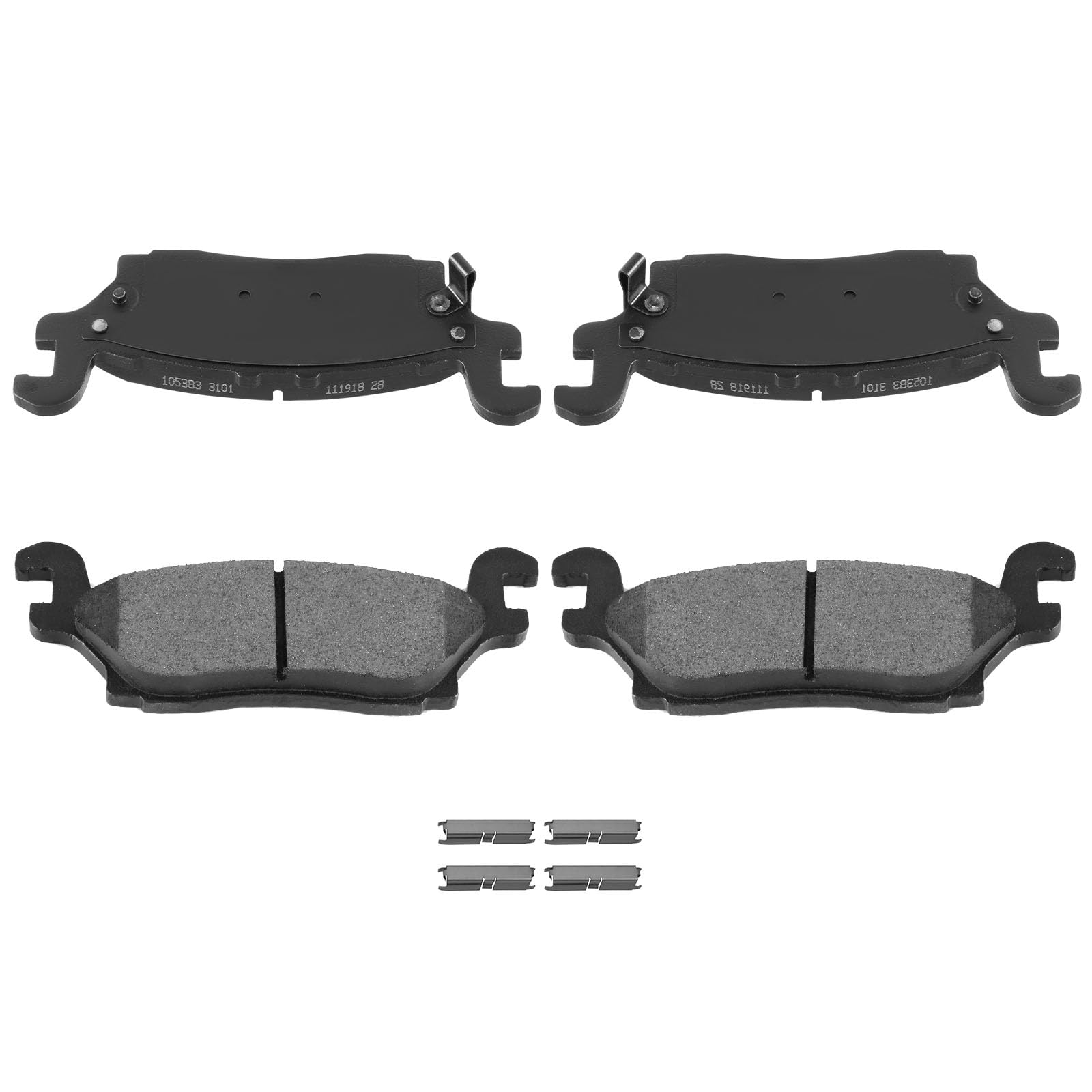 Automuto 4Pcs Rear Semi-Metallic Disc Brake Pads Set D1120 For Hummer H3 2006-2010,For Hummer H3T 2009-2010