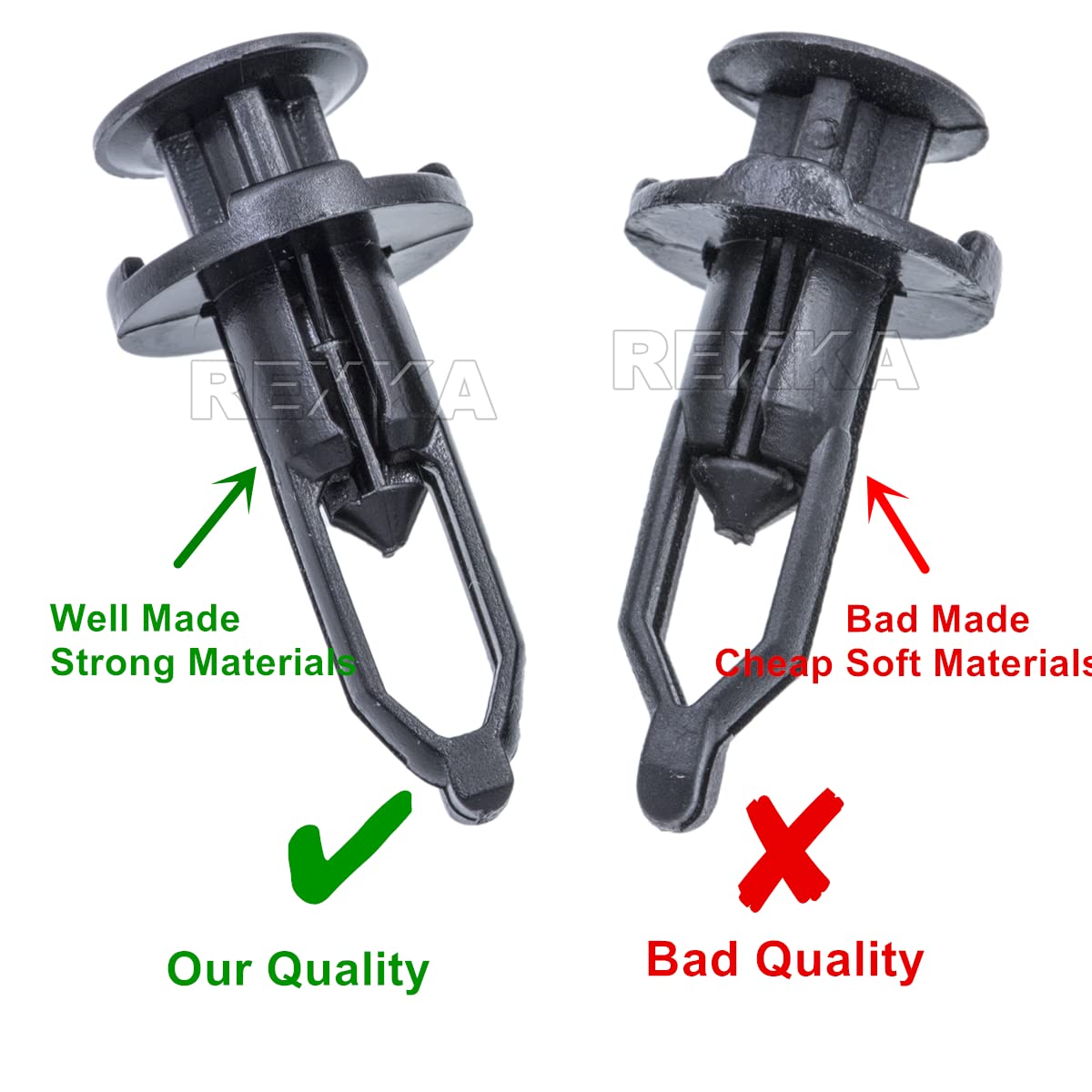 Rexka 10Pcs Fender Liner Bumper Cover Grille Retainer Clips Compatible With Toyota Lexus 52161-16010 52161-02020