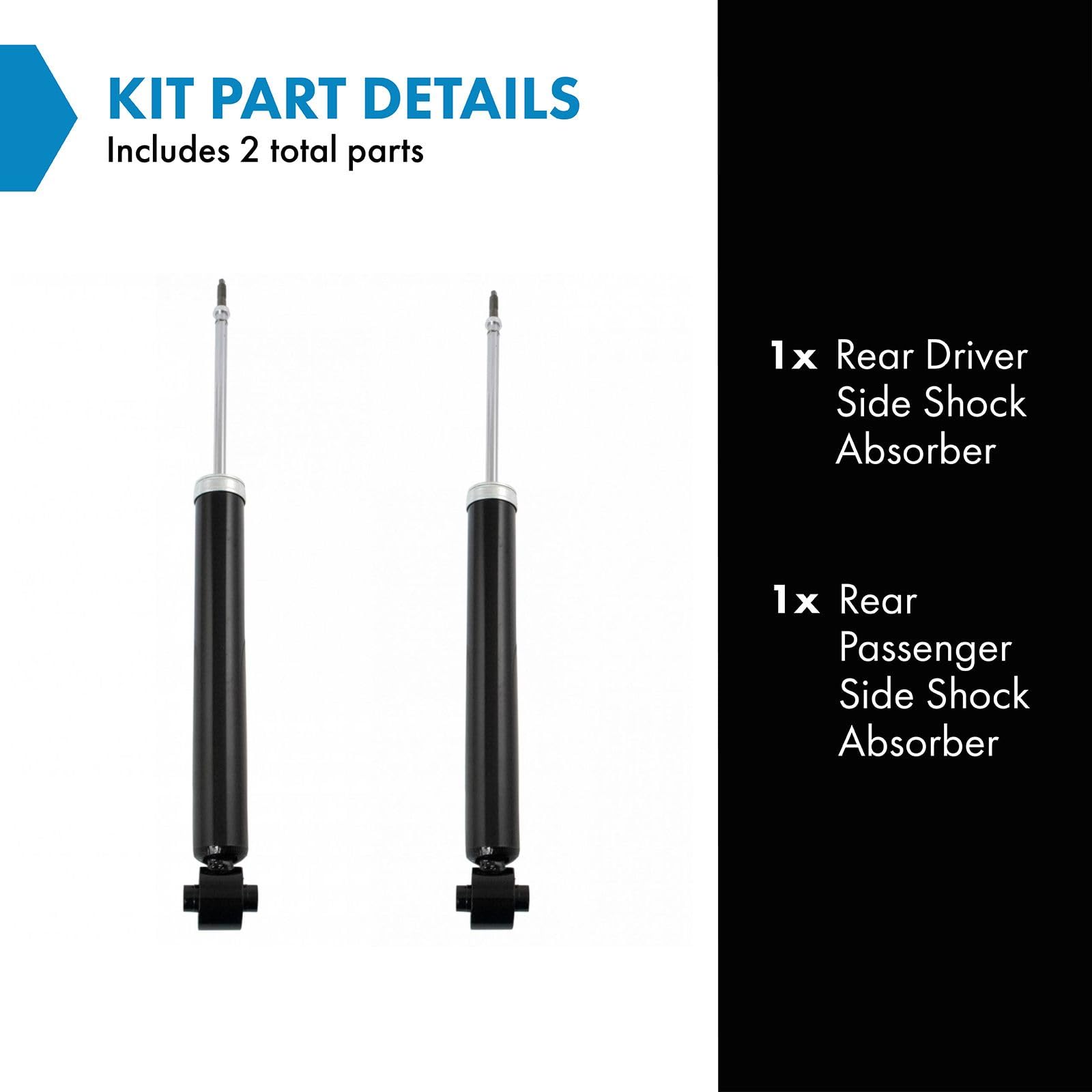 Trq Rear Shock Absorber Set Compatible With 2019-2020 Hyundai Santa Fe 2010-2013 Tucson 2011-2016 Kia Sportage