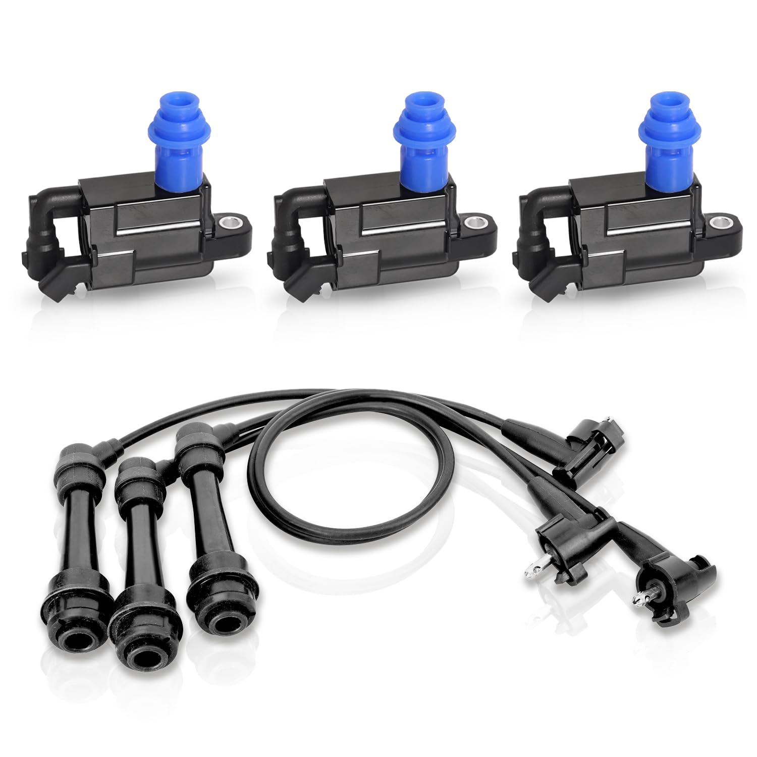 ENA Set of 3 Ignition Coil and Wire Set Compatible with Toyota Lexus 2001 2002 2003 2004 2005 IS300, 1998-2005 GS300,1998-2000 S