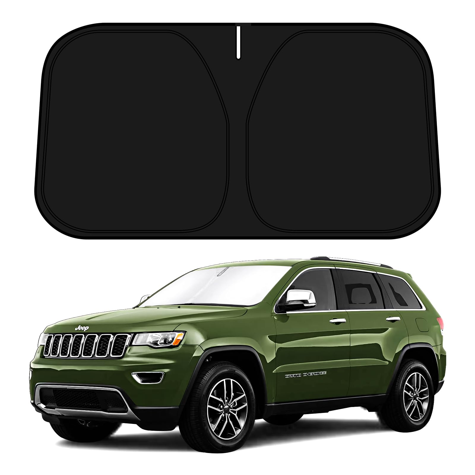 D-Lumina Windshield Sun Shade For Jee-P Grand Cherokee 2011-2021 Accessories (Not For Grand Cherokee L), Front Window Sunshade S