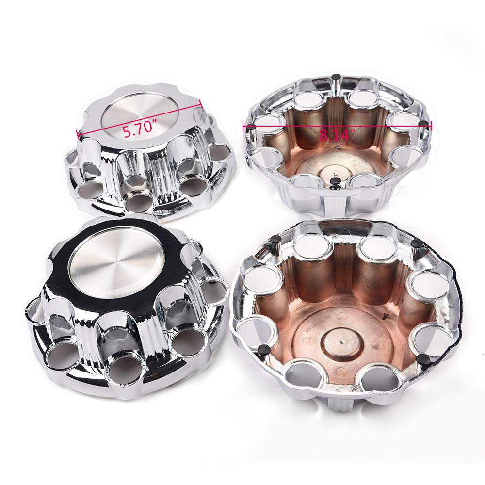 PIT66 8 Lugs Wheel Center Cap HubCaps, Compatible with 01-07 Chevy Silverado GMC Sierra 1500/99-08 Silverado Sierra 2500/00-08 S
