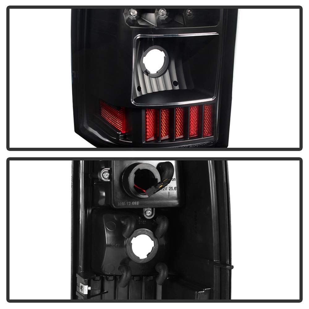 Acanii - For 2003-2006 Chevy Silverado 1500 2500Hd 3500Hd Black Housing [C-Strip] Led Tail Lights Brake Lamps Left+Right