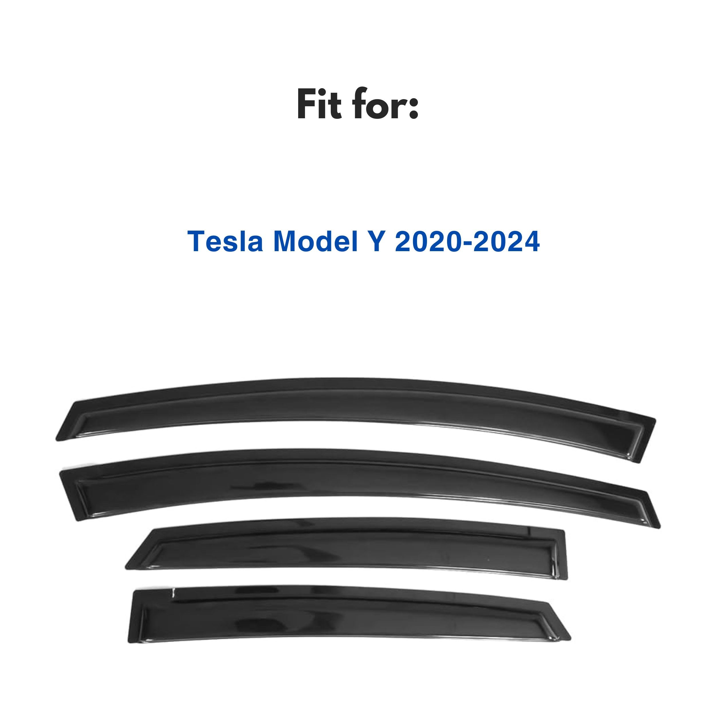 Immortal Group IG Window Visor for Tesla Model Y 2020-2024, Black Acrylic Rain Guard Deflector