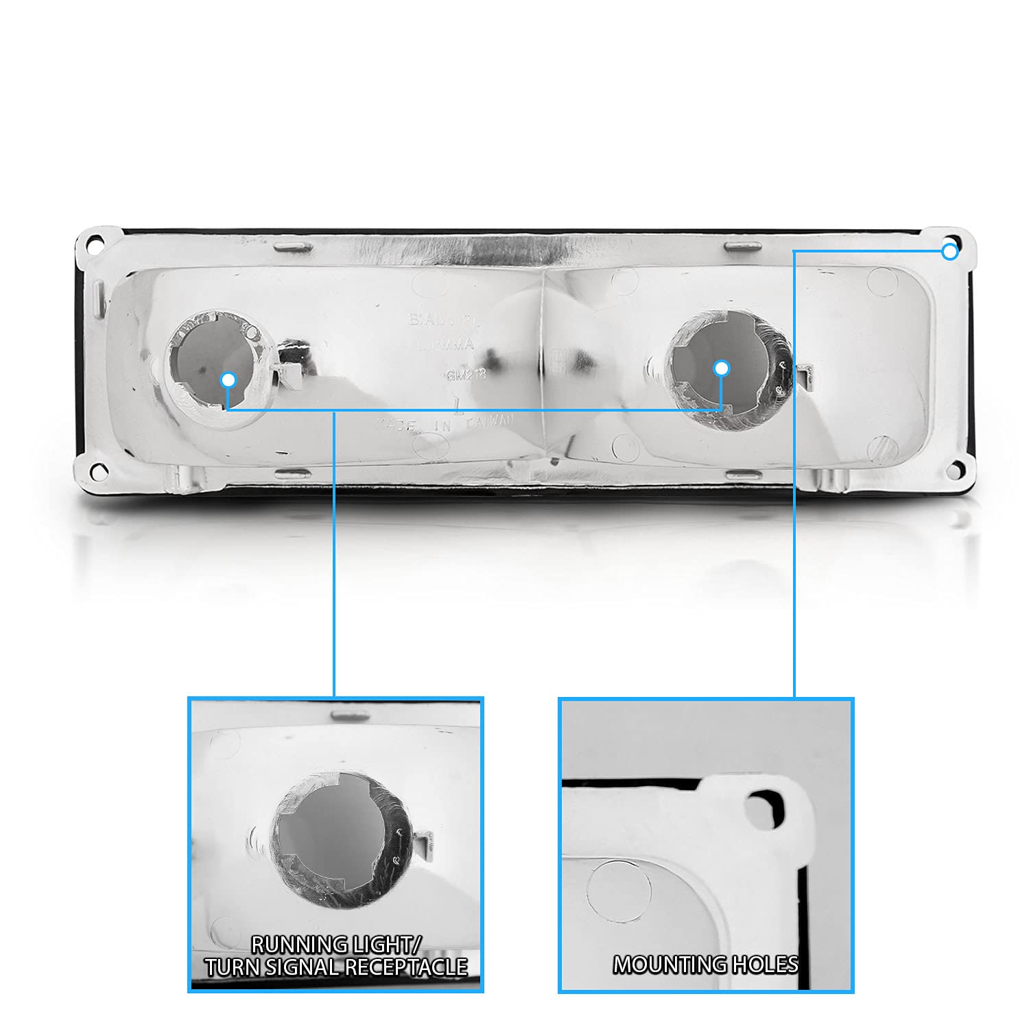 Amerilite Pack/Signal Lights Black Bezel Frame For 88-02 Chevy Gmc Pickup Blazer Tahoe Yukon - Passenger And Driver Side