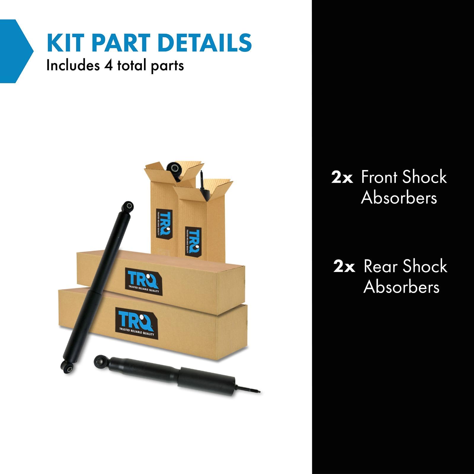 Trq Front And Rear Shock Absorber Set Compatible With 1997-2002 Ford Expedition