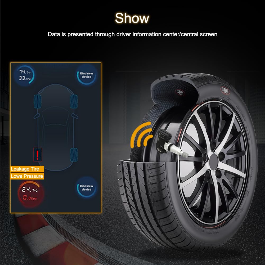 Roadfar Programmed Tire Pressure Monitoring System Sensor Tpms 433Mhz Fits For Dodge 4Pcs