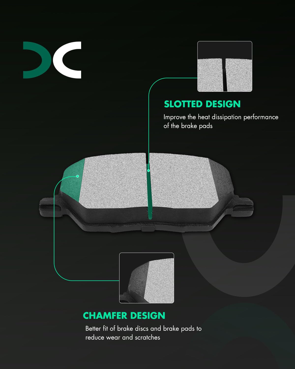 Scitoo D1811 D1809 Front Rear Ceramic Brake Pads Sets Fit For Fiat 500X 2016-2018,For Jeep Compass 2016-2020,For Jeep Renegade 2