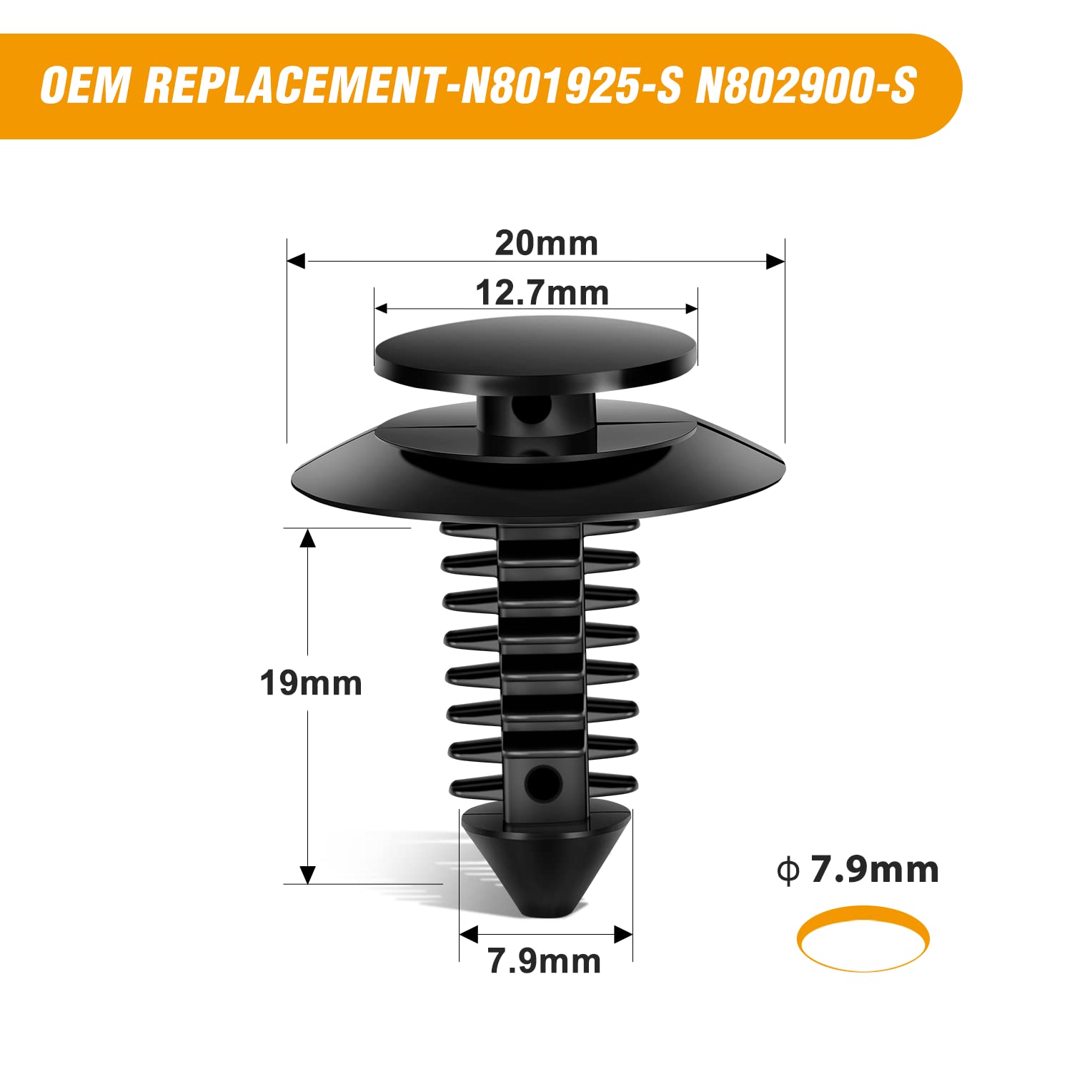 Gooacc 50Pcs Door Trim Panel Retainer Automotive Rivet Retainer Fender Bumper Fasteners Clips Compatible With Ford Lincoln Mercu