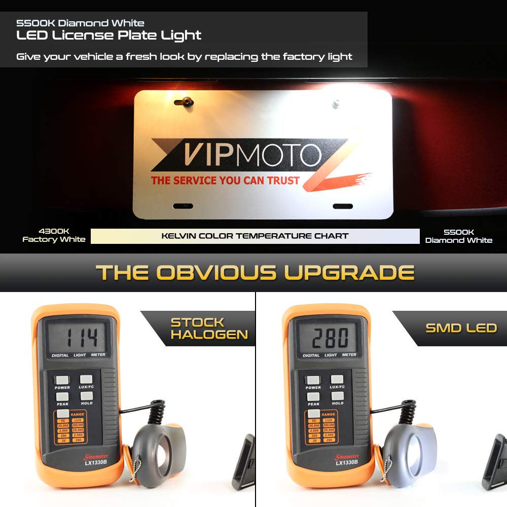 Vipmotoz Full Led Smoked Lens License Plate Light Tag Lamp Housing Assembly Replacement Pair For 2017-2022 Ford F250 F350 F450 S