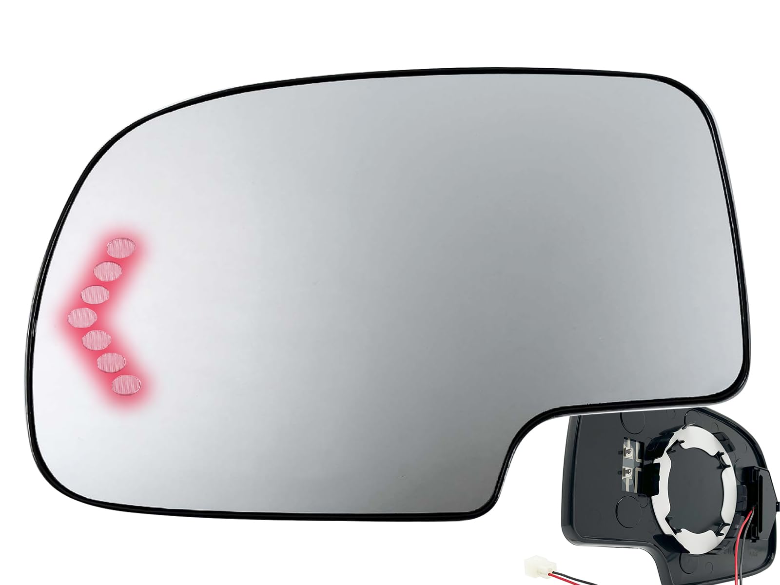 APA Replacement Mirror Glass for 2003-2006 TAHOE YUKON ESCALADE AVALANCHE SUBURBAN Power Heated with LED Signal Driver Left Side