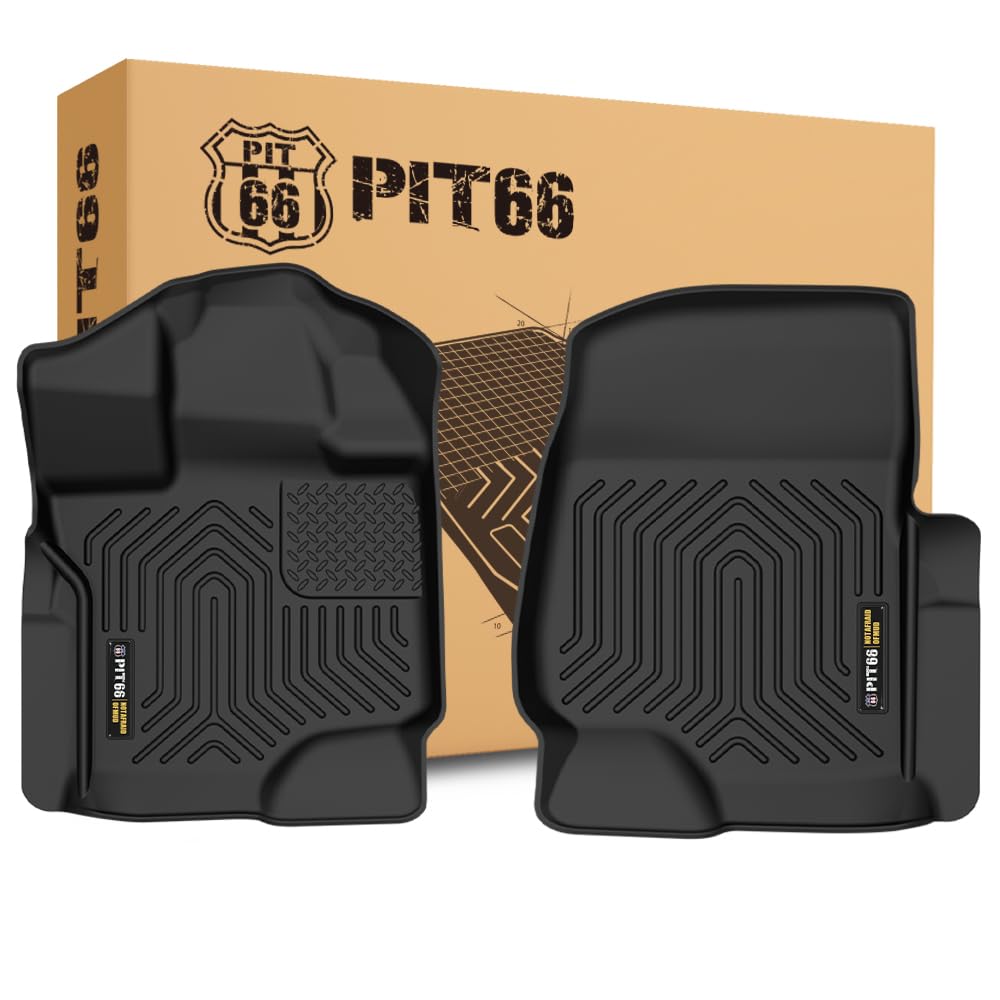 Pit66 Floor Mats Compatible With Ford F150 Super Crew Cab 2015-2024, Fit 22-24 Lightning Models (Rear W/O Fold Flat Storage) (He