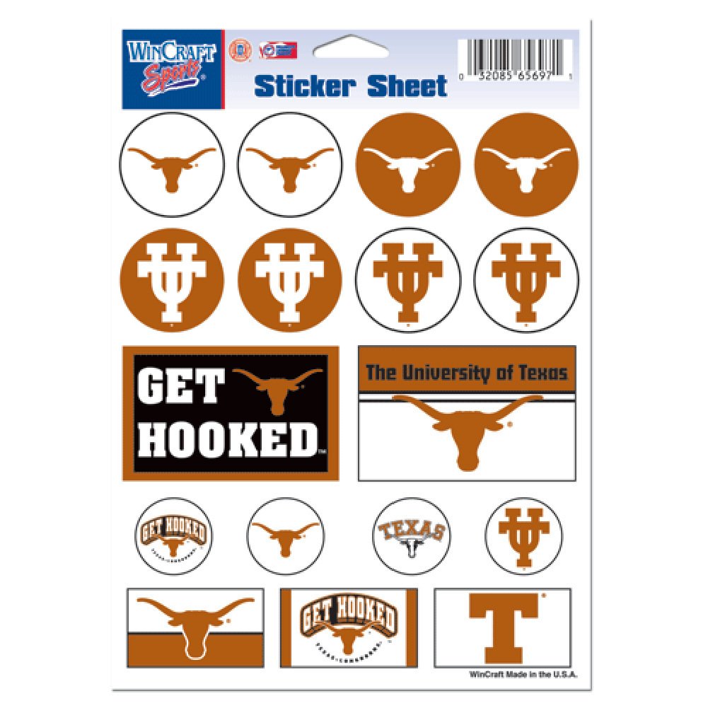 WinCraft NCAA University of Texas Vinyl Sticker Sheet, 5' x 7'