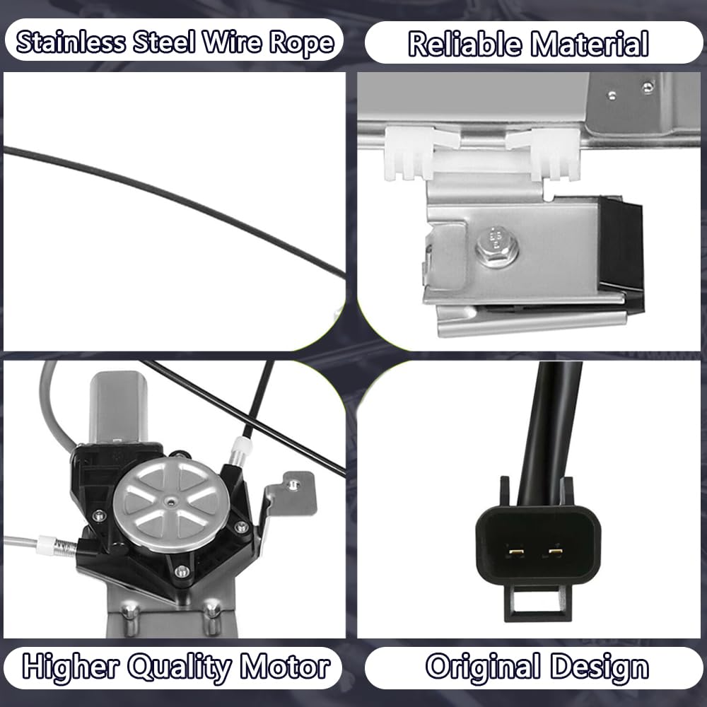 Fffauto 741-645 Front Right Passenger Side Window Regulator Motor Compatible With 2000-2006 Escalade,Chevrolet Silverado Suburba