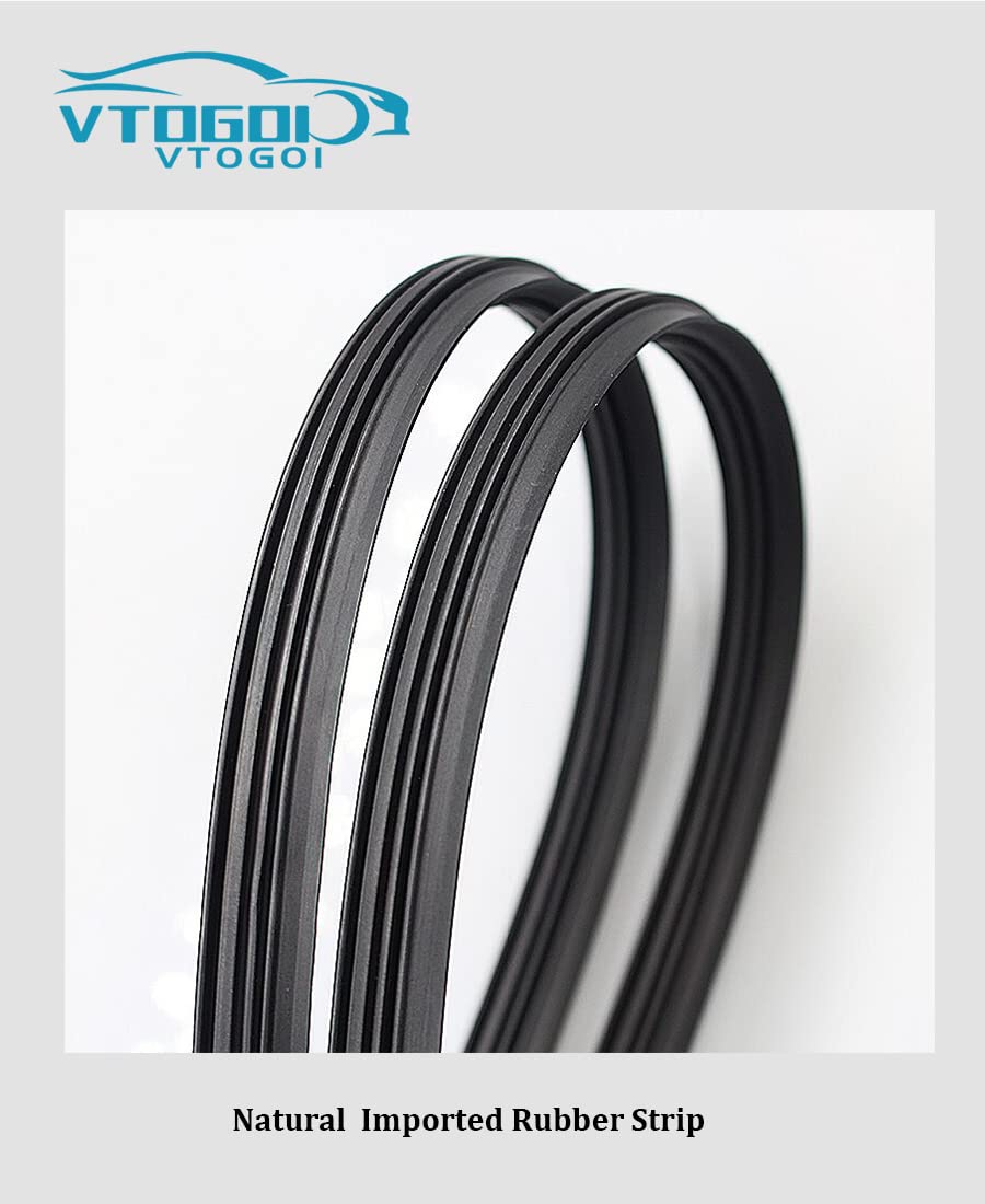 Vtogoi Original Factory Quality Windshield Wiper Blades Front And Rear Set Replacement For 2016 + Bmw X1-26 '+16'+14' (Pack Of 3)