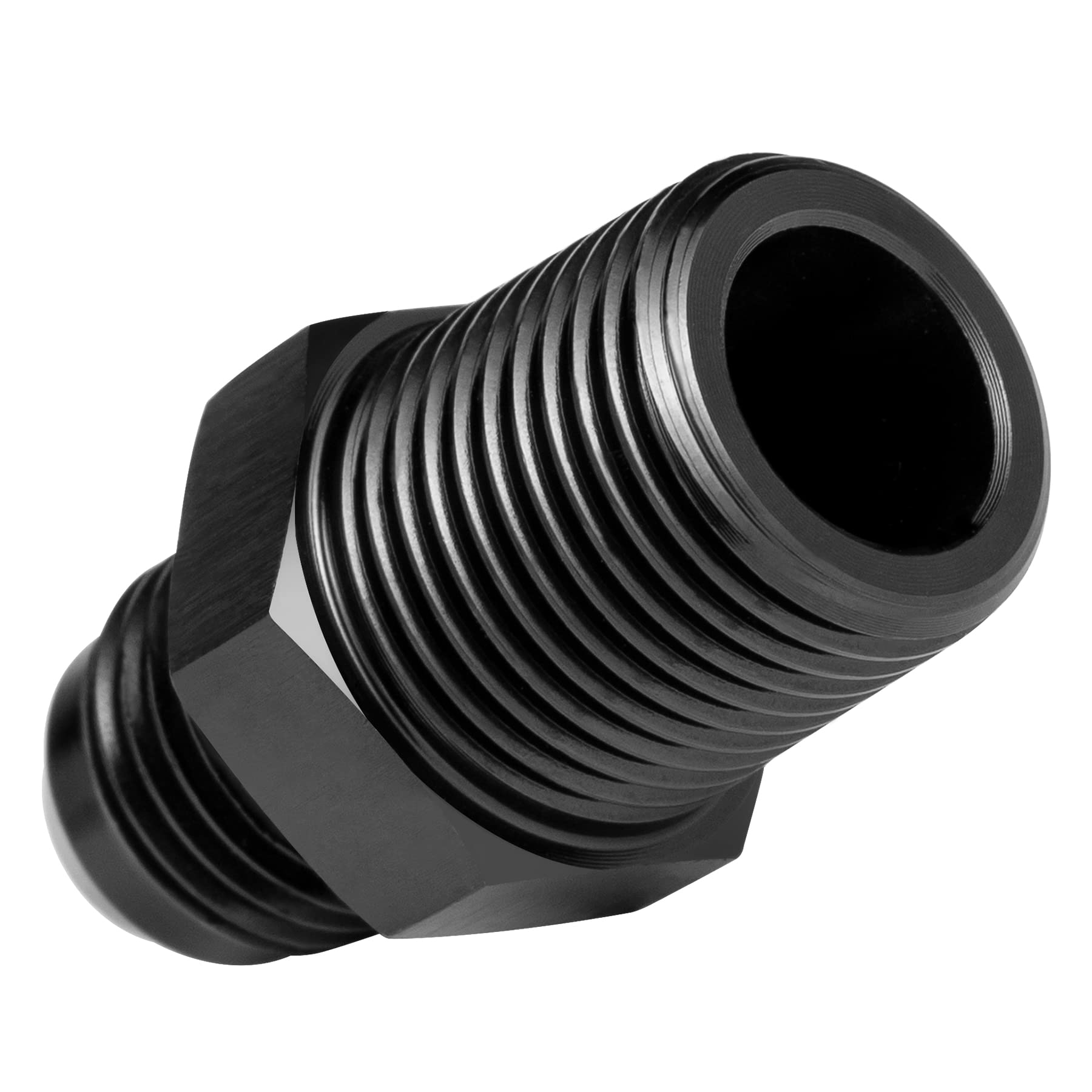 Breezliy 6An Male Flare To 3/8' Npt Pipe Fitting Adapter Aluminum Straight Black 2Pcs
