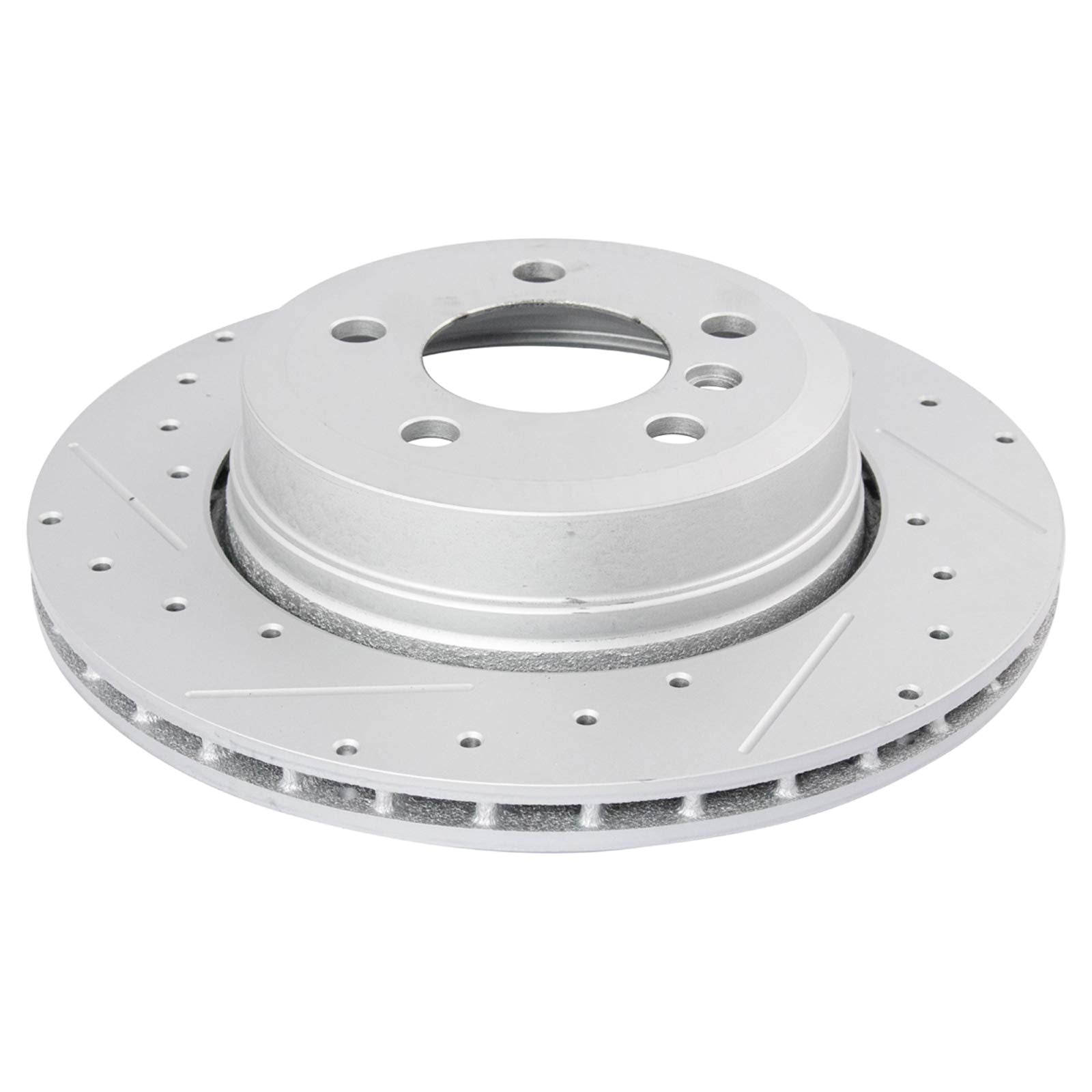 Trq Rear Performance Brake Rotors Set Premium G-Coated Cross Drilled & Slotted Compatible With 2004-2010 Bmw X3