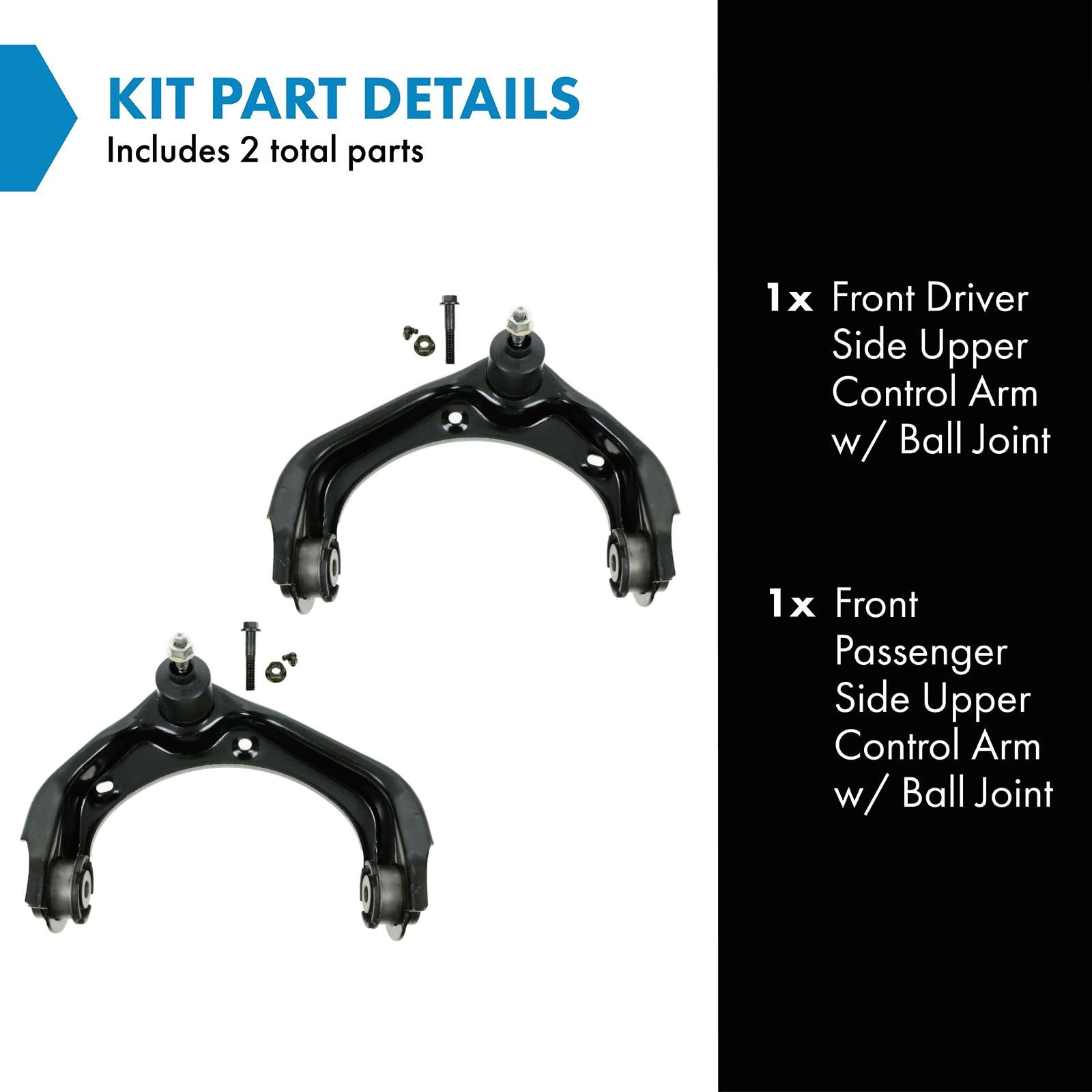 Trq Front Upper Control Arm With Ball Joint Set Compatible With 2006-2010 Ford Explorer 2007-2010 Explorer Sport Trac Mercury Mo