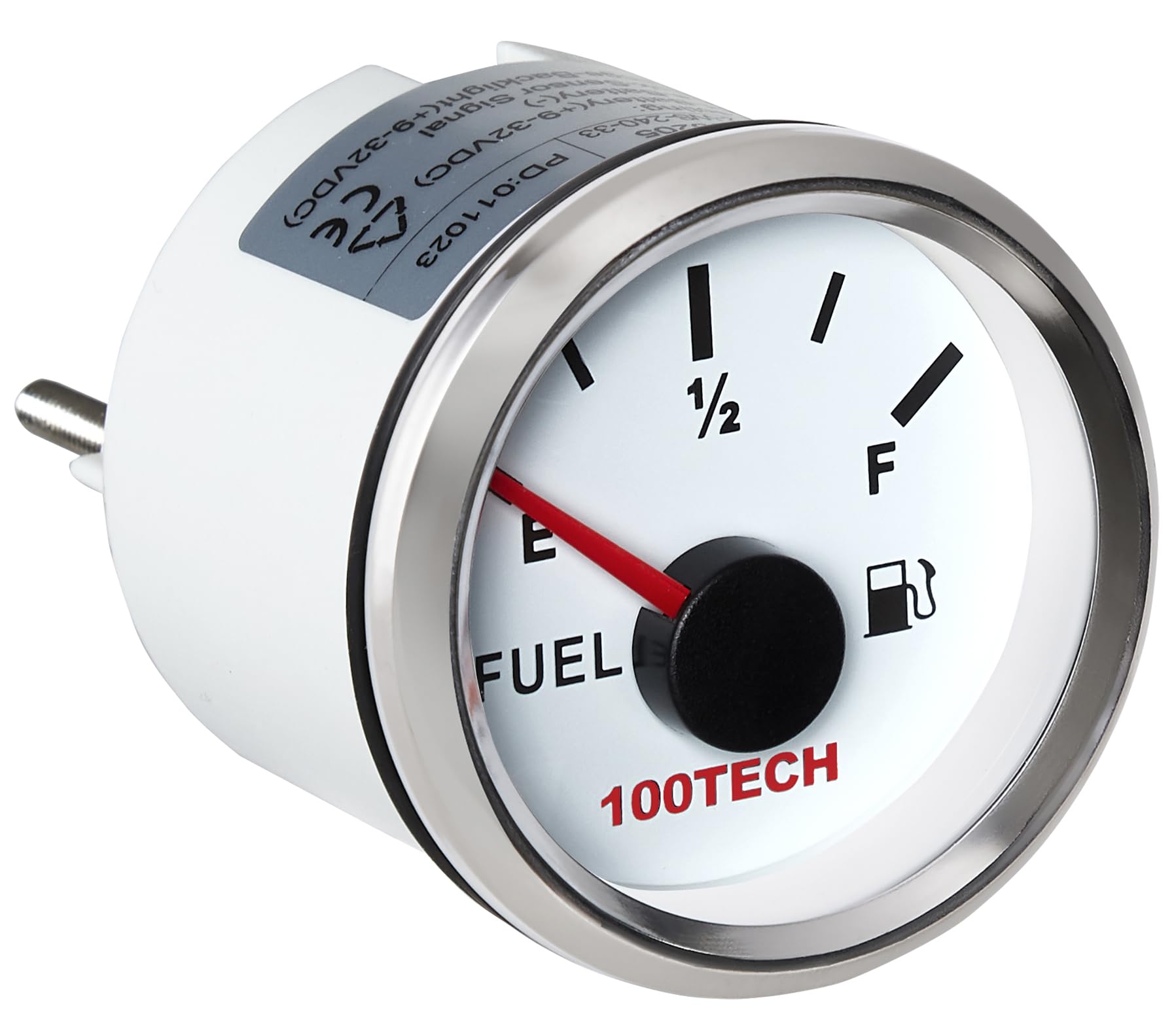 100Tech Fuel Gauge 73-10 Ohms Marine Fuel Level Gauge Waterproof 52Mm 2-1/16'' Diesel Aftermarket Gauge Automotive Replacement G