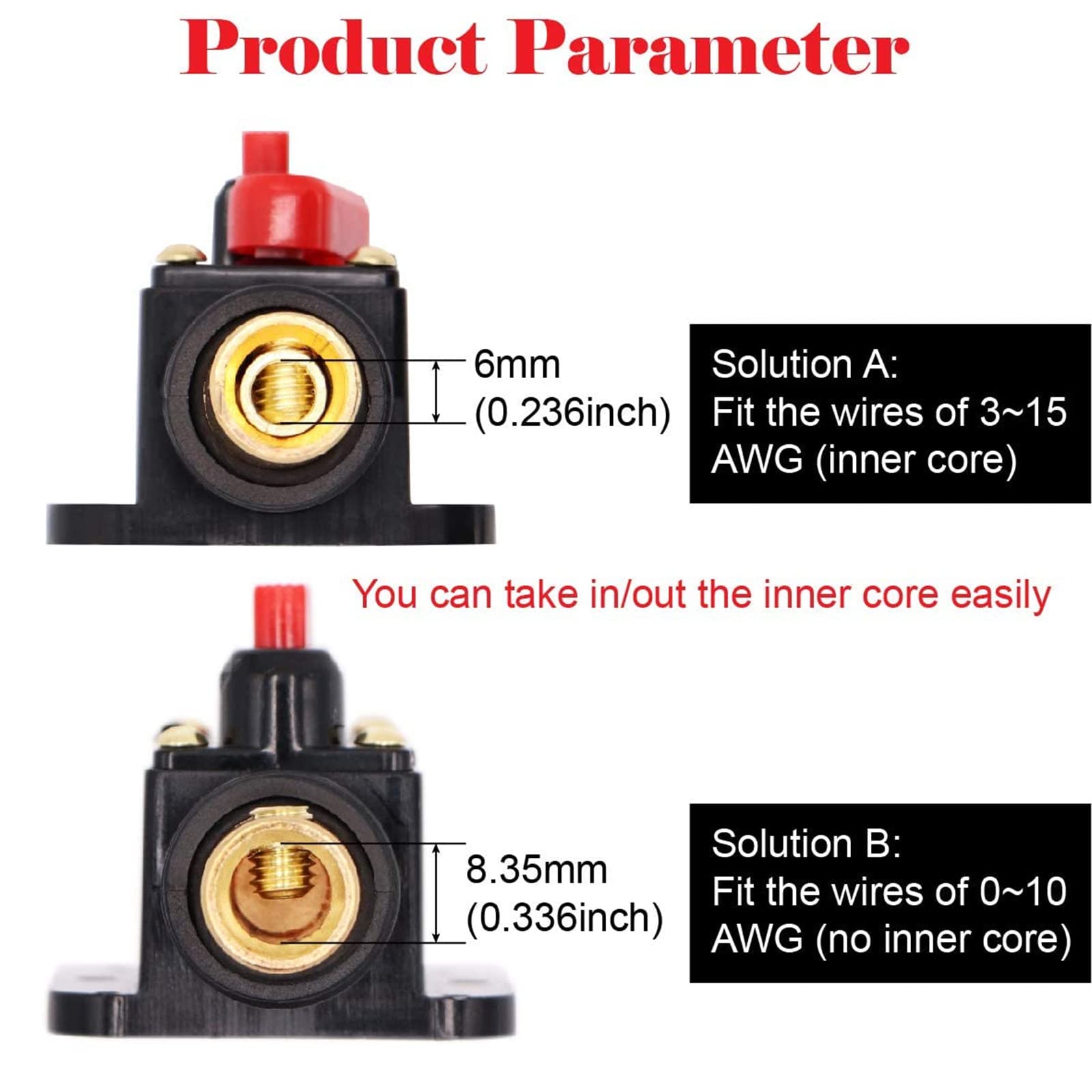 2 Piece 50A Circuit Breaker 12V with Manual Reset,50 amp Inline Fuse 0-8 Gauge for Car Audio Marine Boat Stereo Switch Inverter